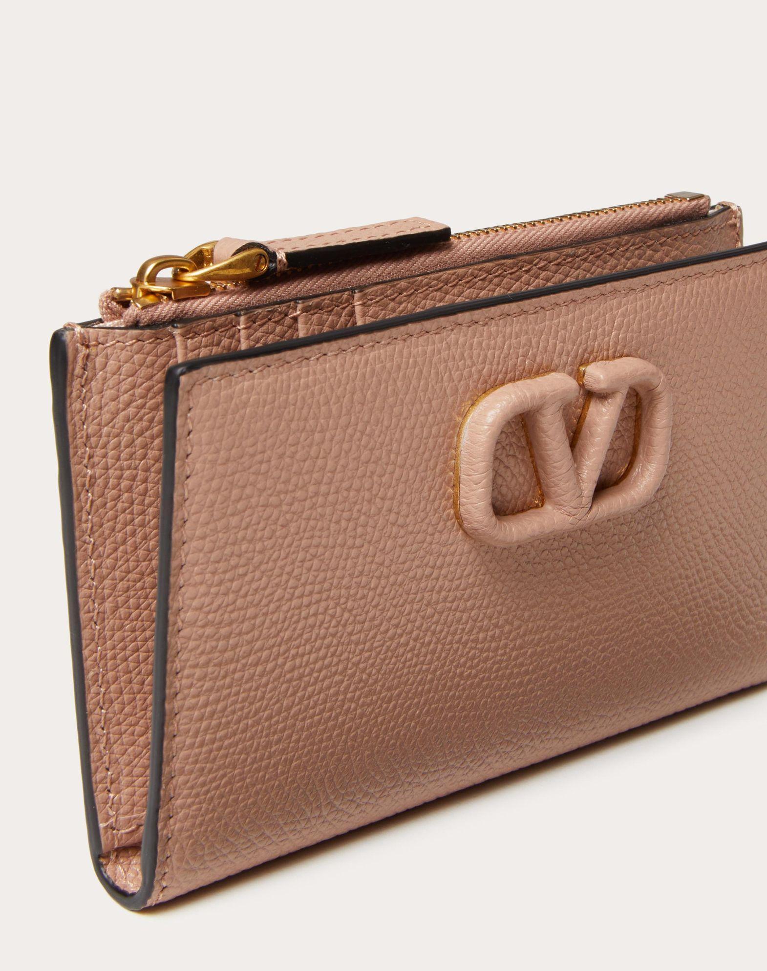 Vlogo Signature Grainy Calfskin Cardholder Wth Zipper Product Image
