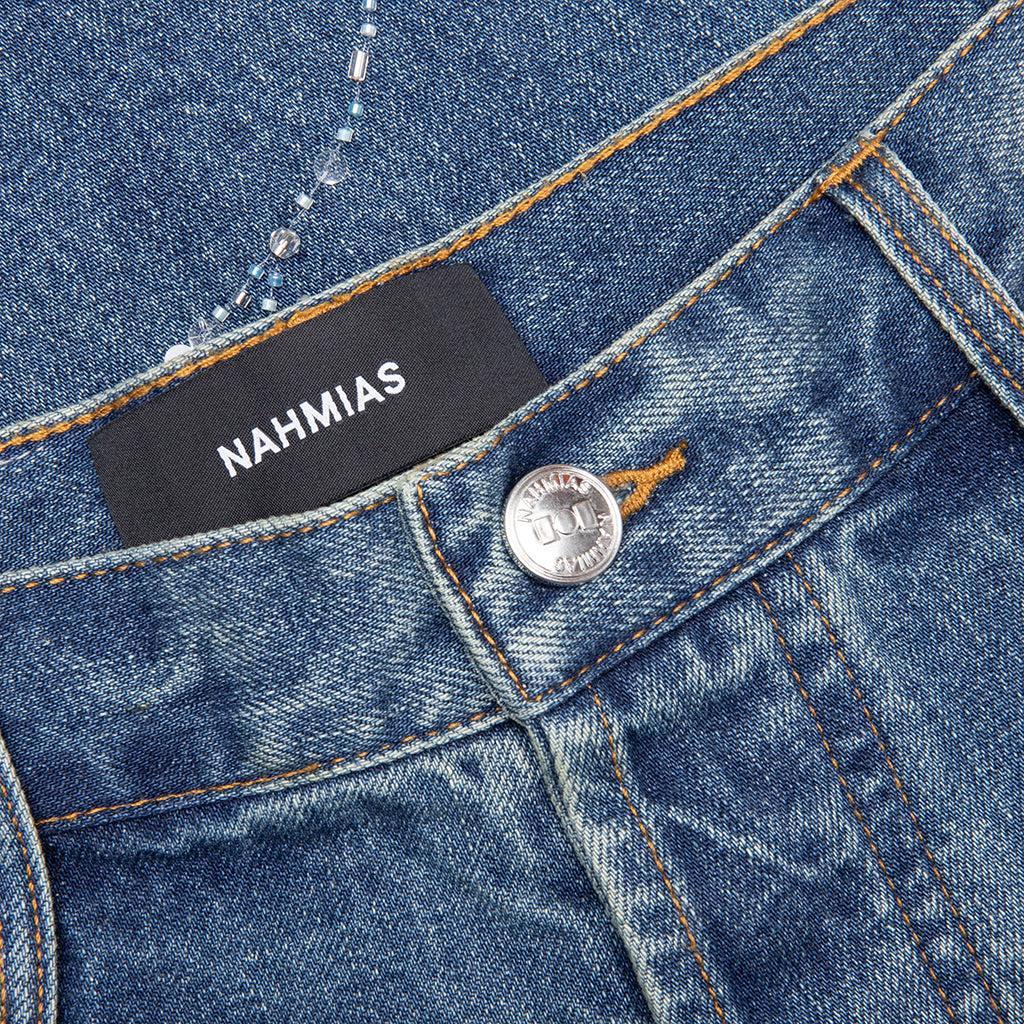 Beaded Wide Jeans - Dark Wash Male Product Image