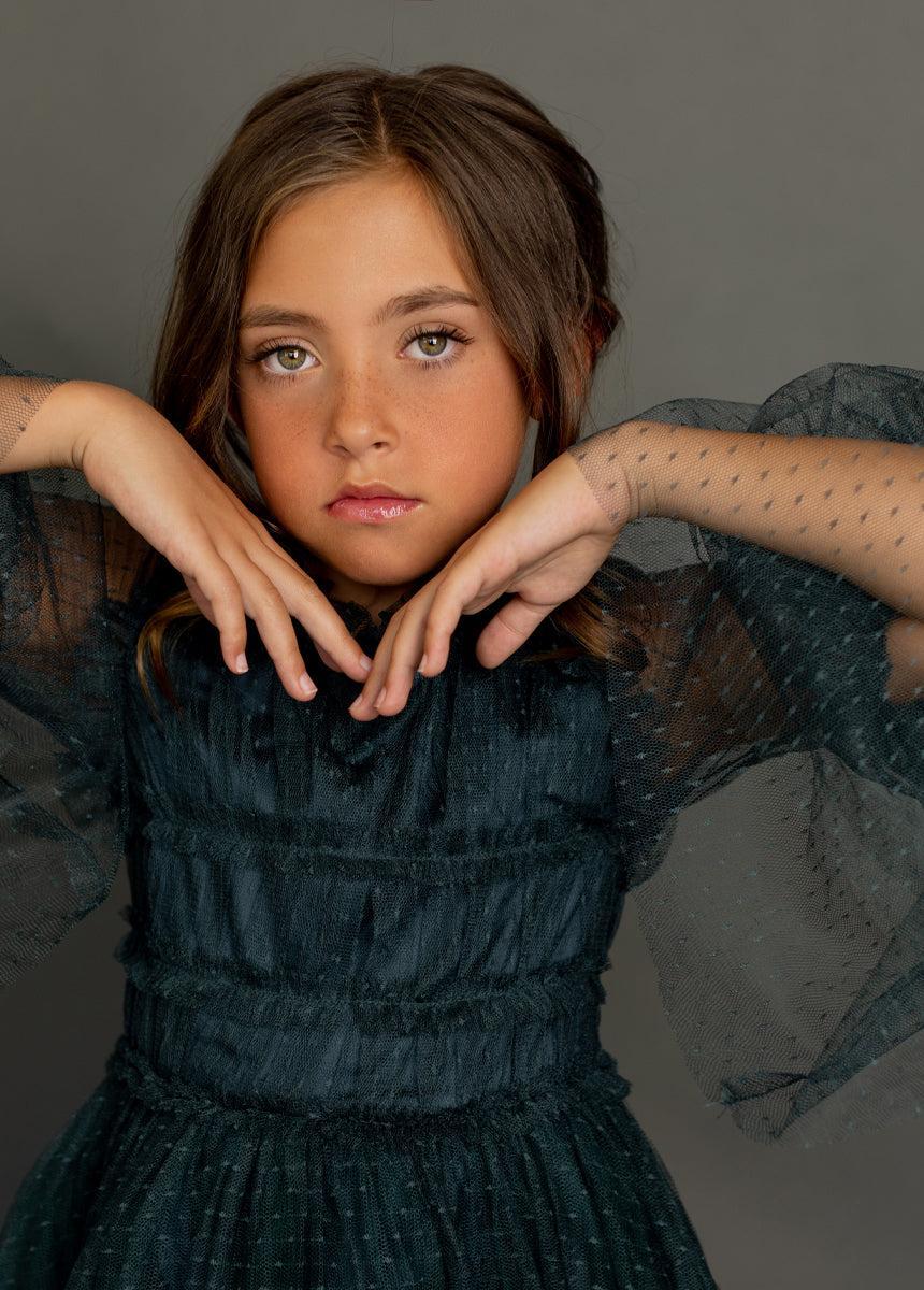 Halsey Impact Dress in Deep Spruce Girls Product Image