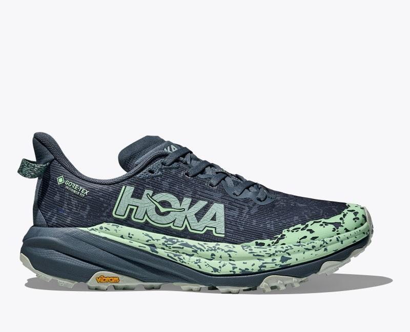 HOKA Men's Speedgoat 6 GTX Shoes in Stardust/Outer Orbit, Size 10 Product Image
