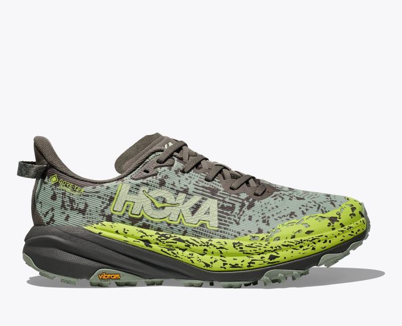 HOKA Men's Speedgoat 6 GTX Shoes in Stardust/Outer Orbit, Size 10 Product Image