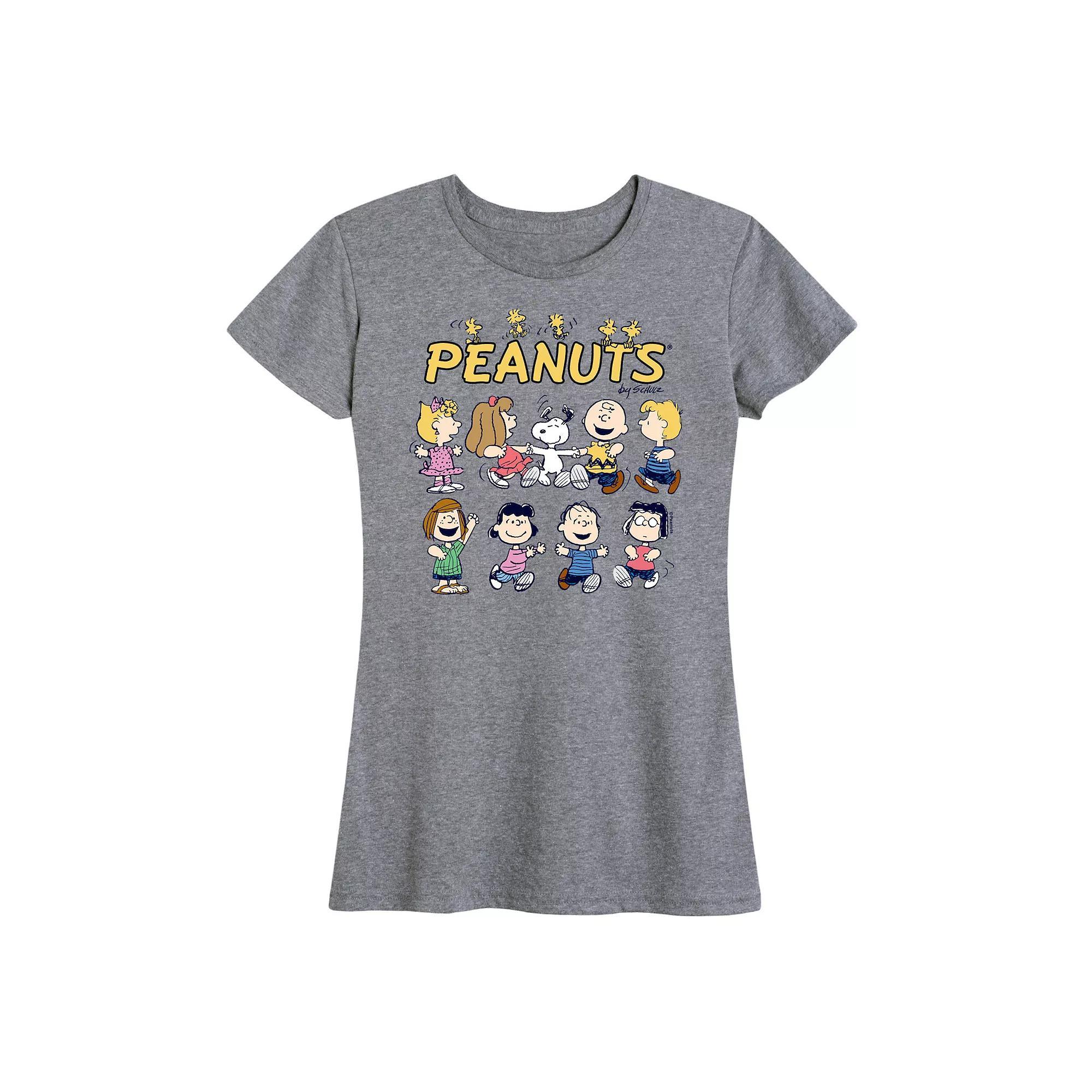 Womens Peanuts Friends Graphic Tee, Girls Grey Gray Product Image
