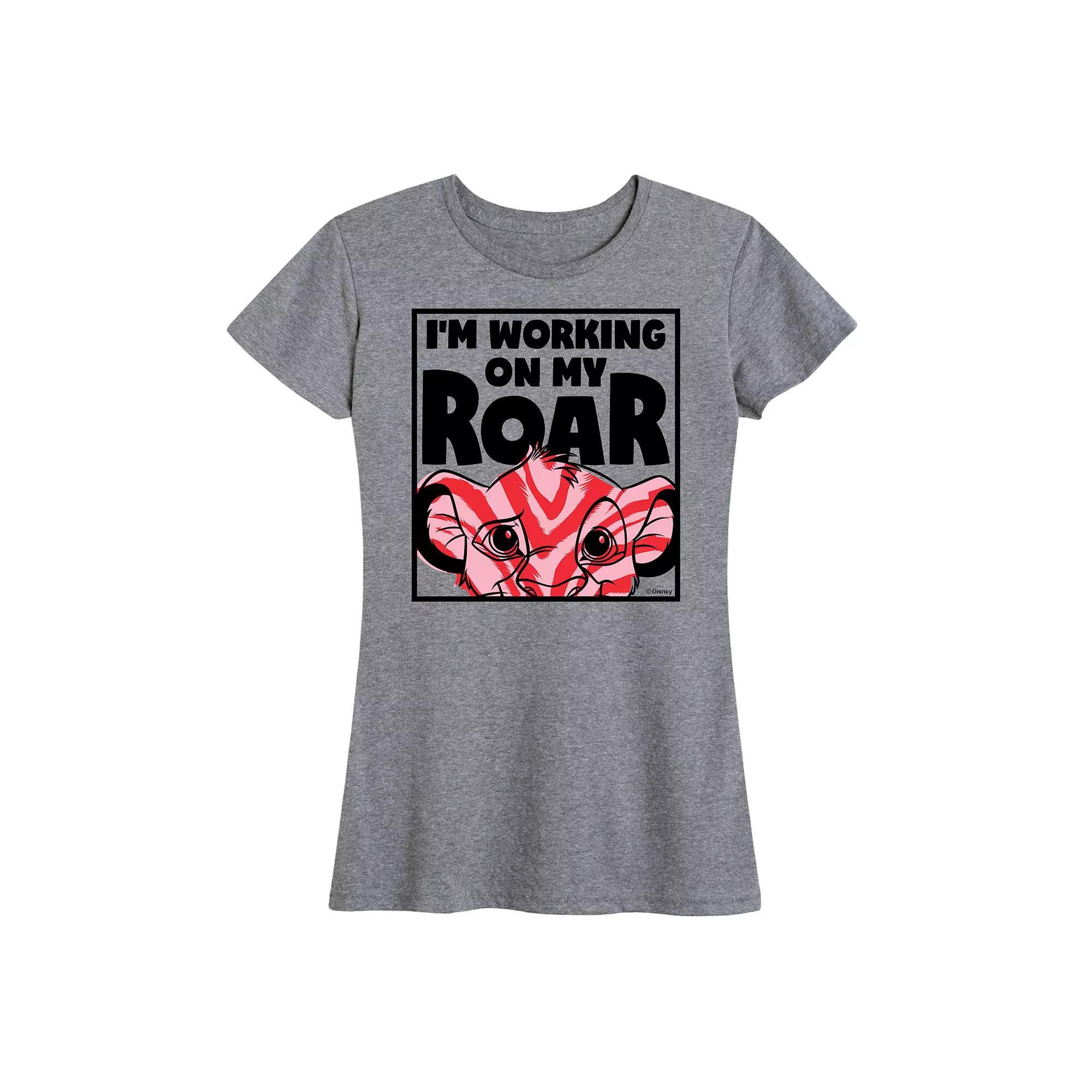 Disneys Lion King Simba Womens Im Working On My Roar Graphic Tee Product Image