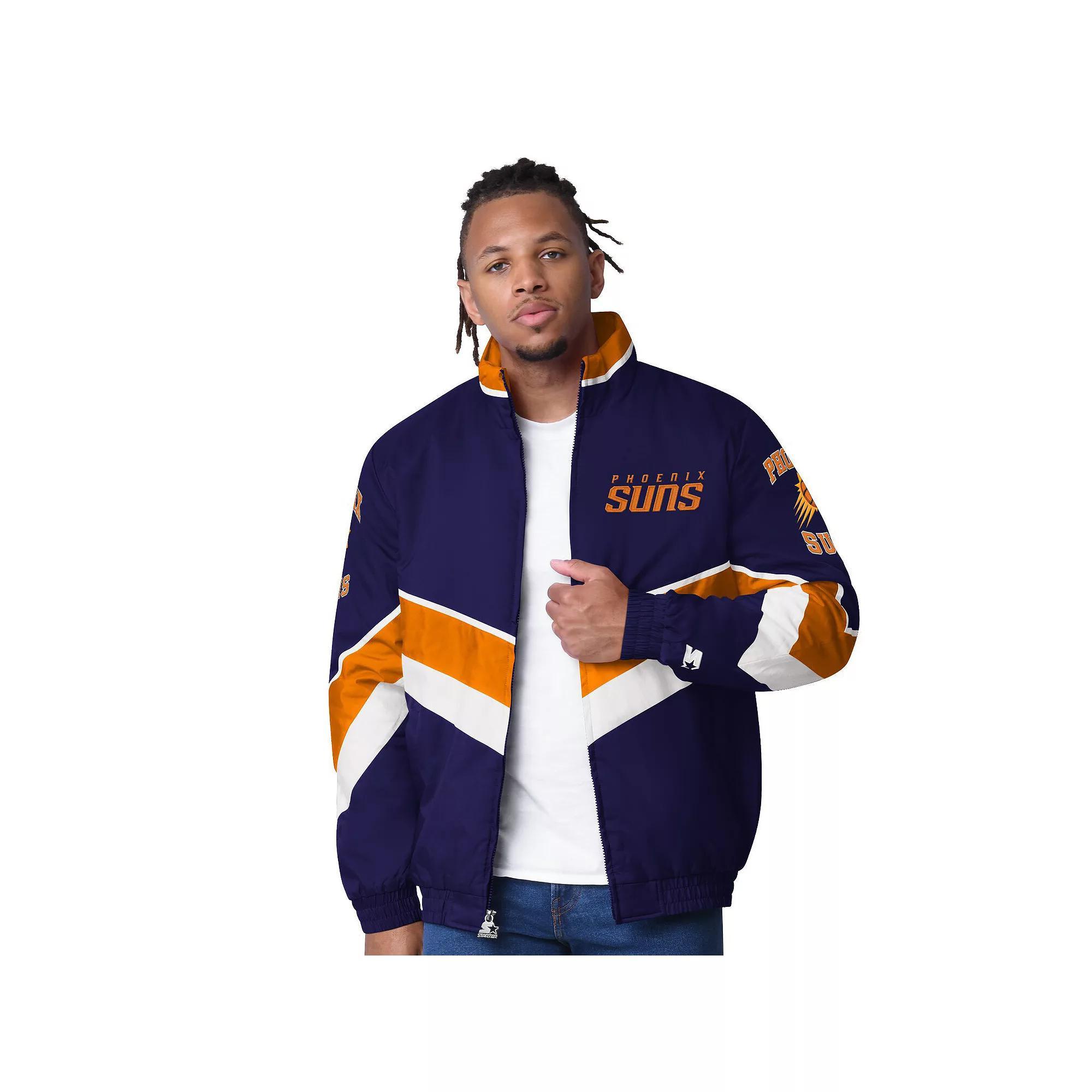 Men's Starter Purple Phoenix Suns Captain Oxford Full-Zip Jacket, Size: XL, Phx Purple Product Image