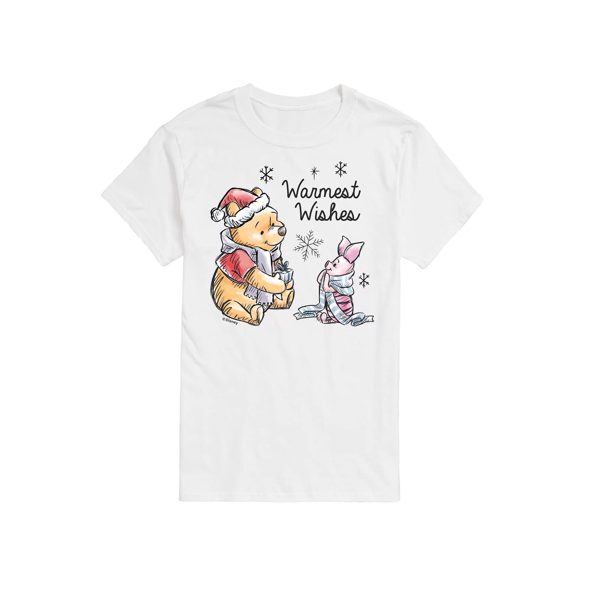 Disney's Winnie The Pooh Men's Warmest Wishes Graphic Tee, Size: XXL, White Product Image