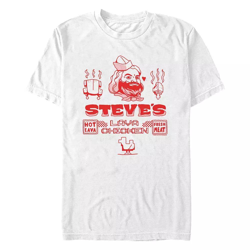 Men's Minecraft Movie Steve's Lava Chicken Graphic Tee, Size: Medium, White Product Image