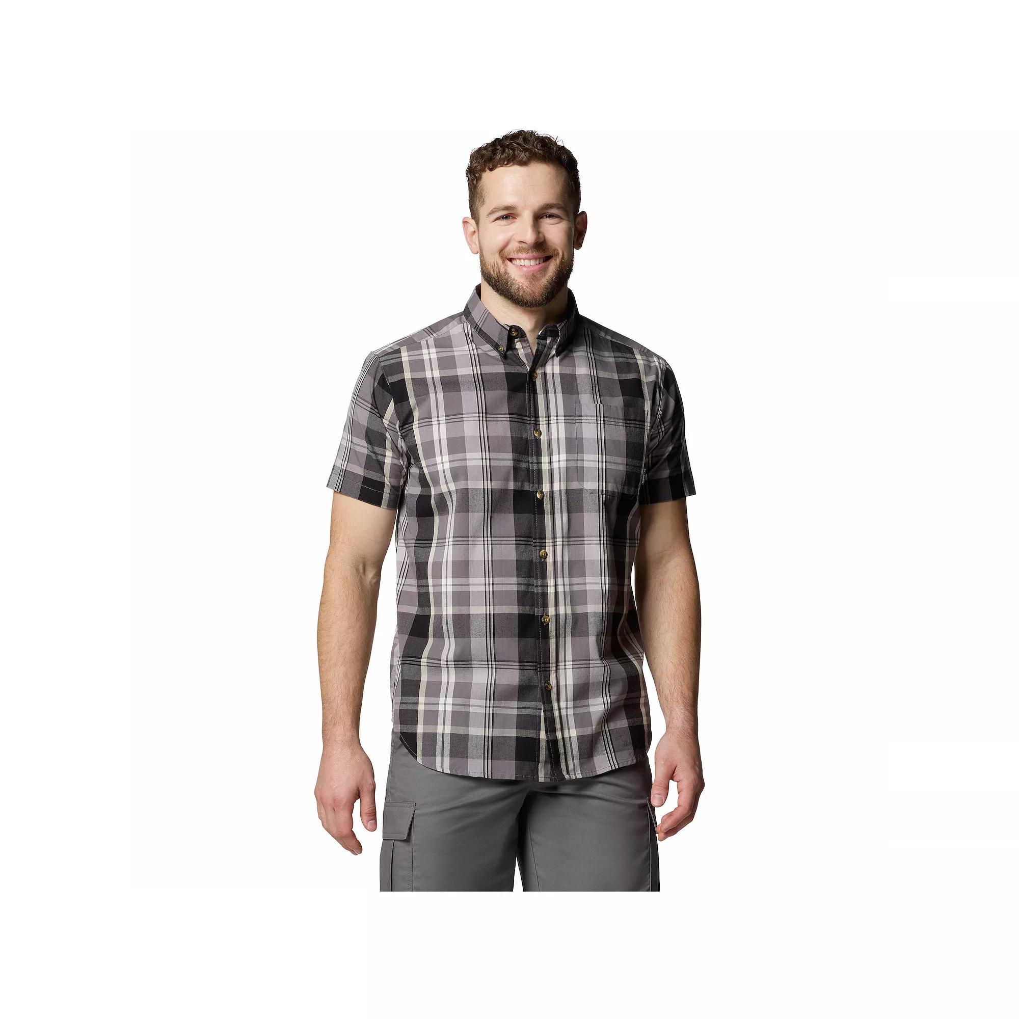 Men's Columbia Rapid Rivers II Plaid Button-Down Shirt, Size: Medium, City Grey Plaid Product Image