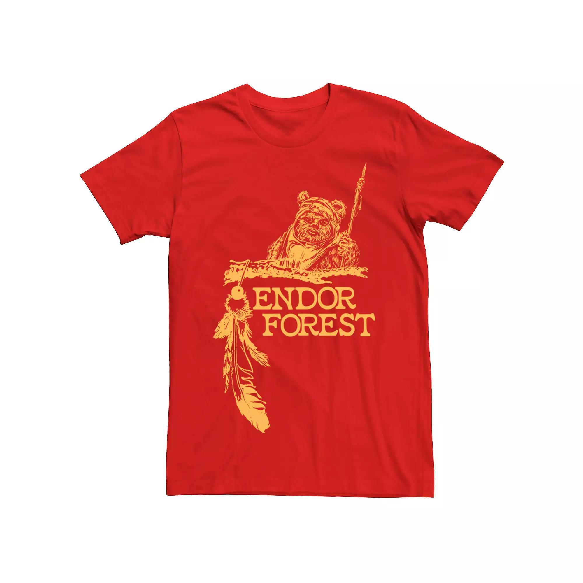 Men's Star Wars Ewok Endor Forest Tee, Size: 3XL, Red Product Image