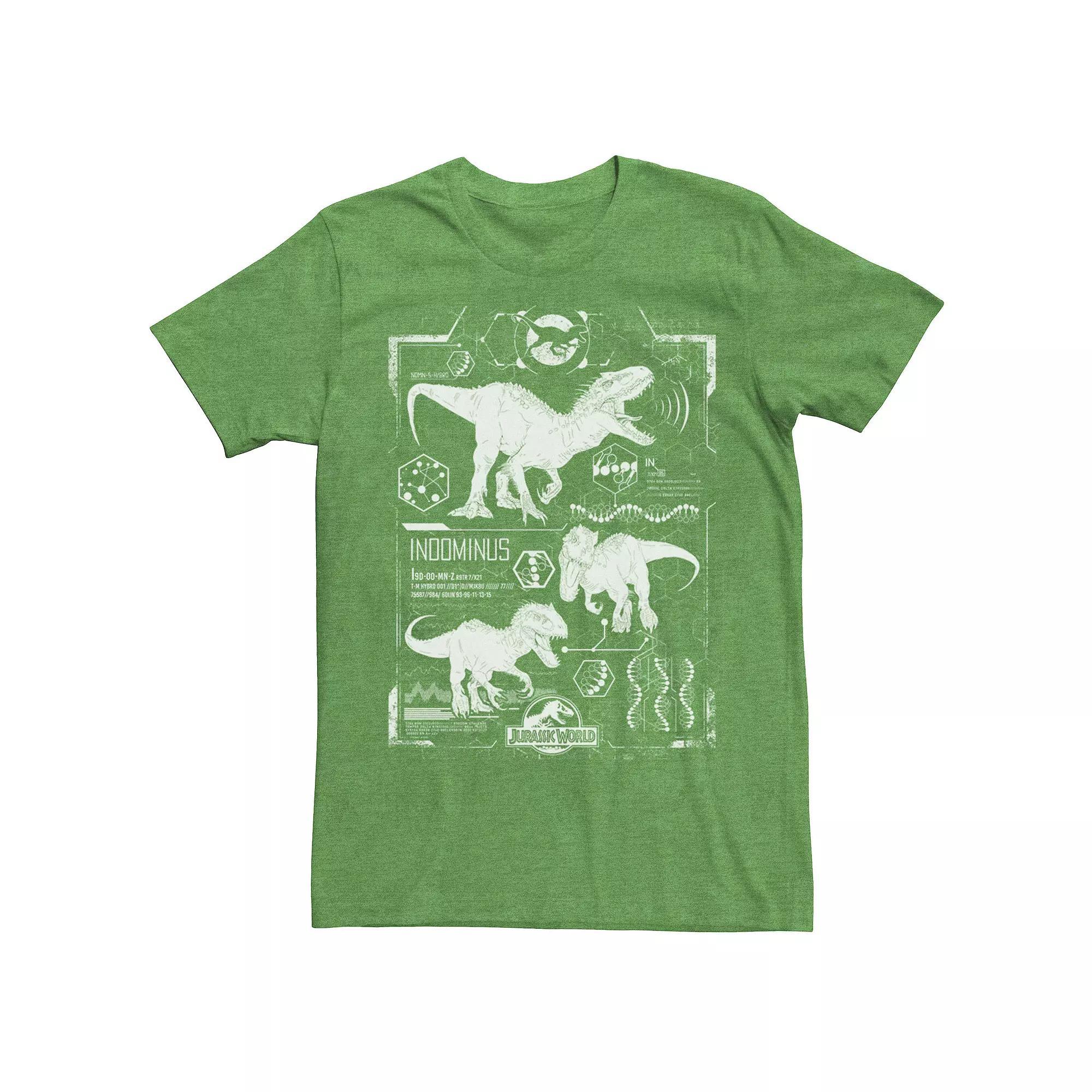 Mens Jurassic World Indominus Rex Schematic Tee, Mens Kelly Grey Product Image