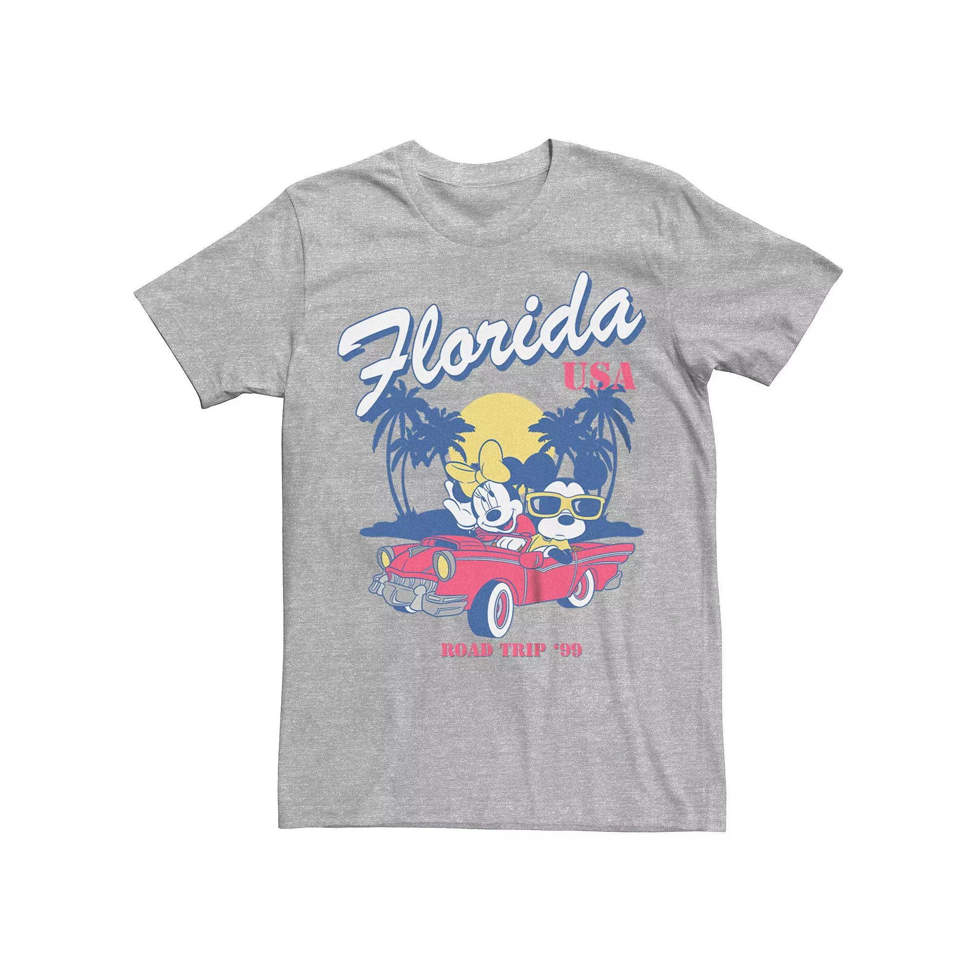 Men's Disney's Mickey and Minnie Road Trip Tee, Size: Small, Athletic Grey Product Image