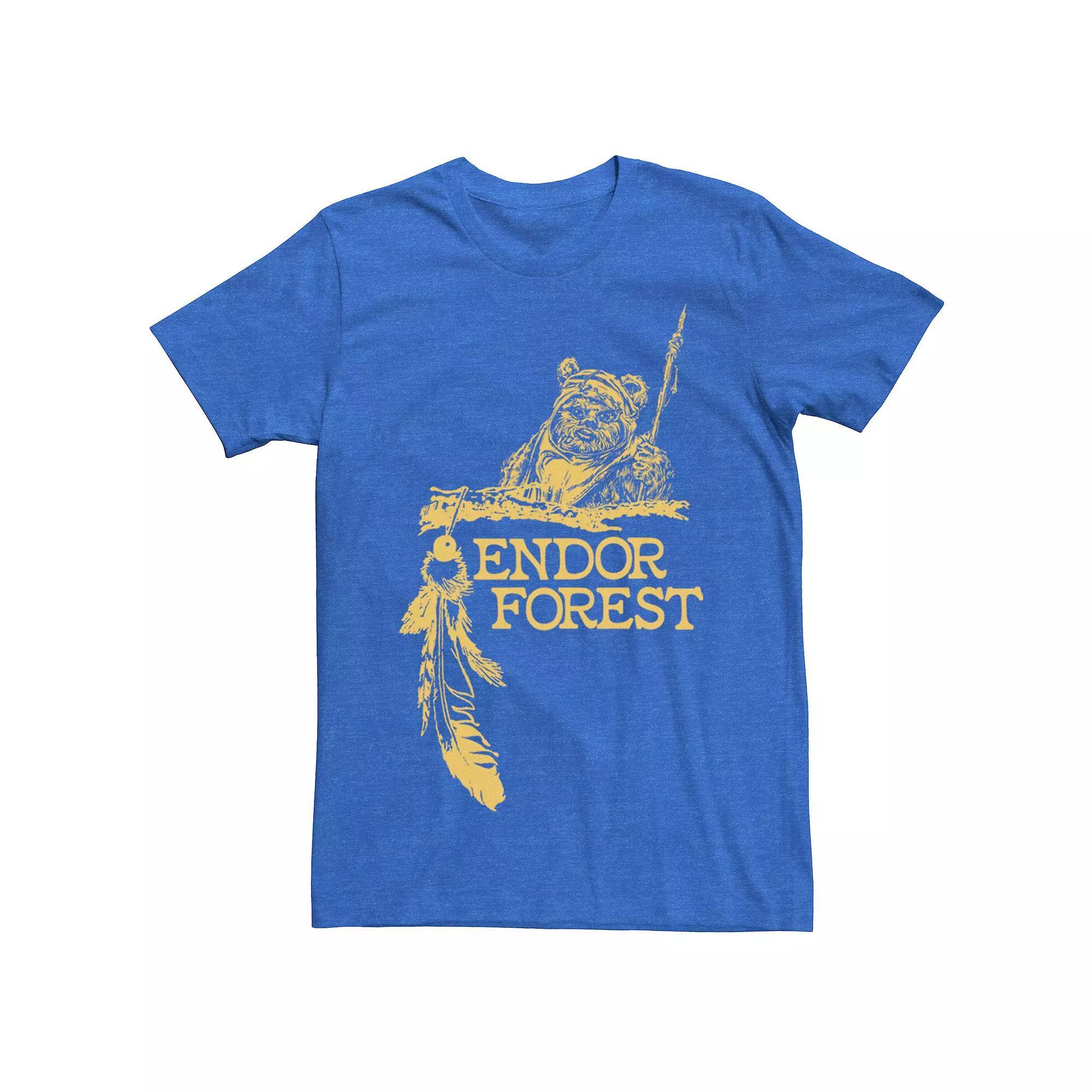Men's Star Wars Ewok Endor Forest Tee, Size: Medium, Royal Grey Product Image