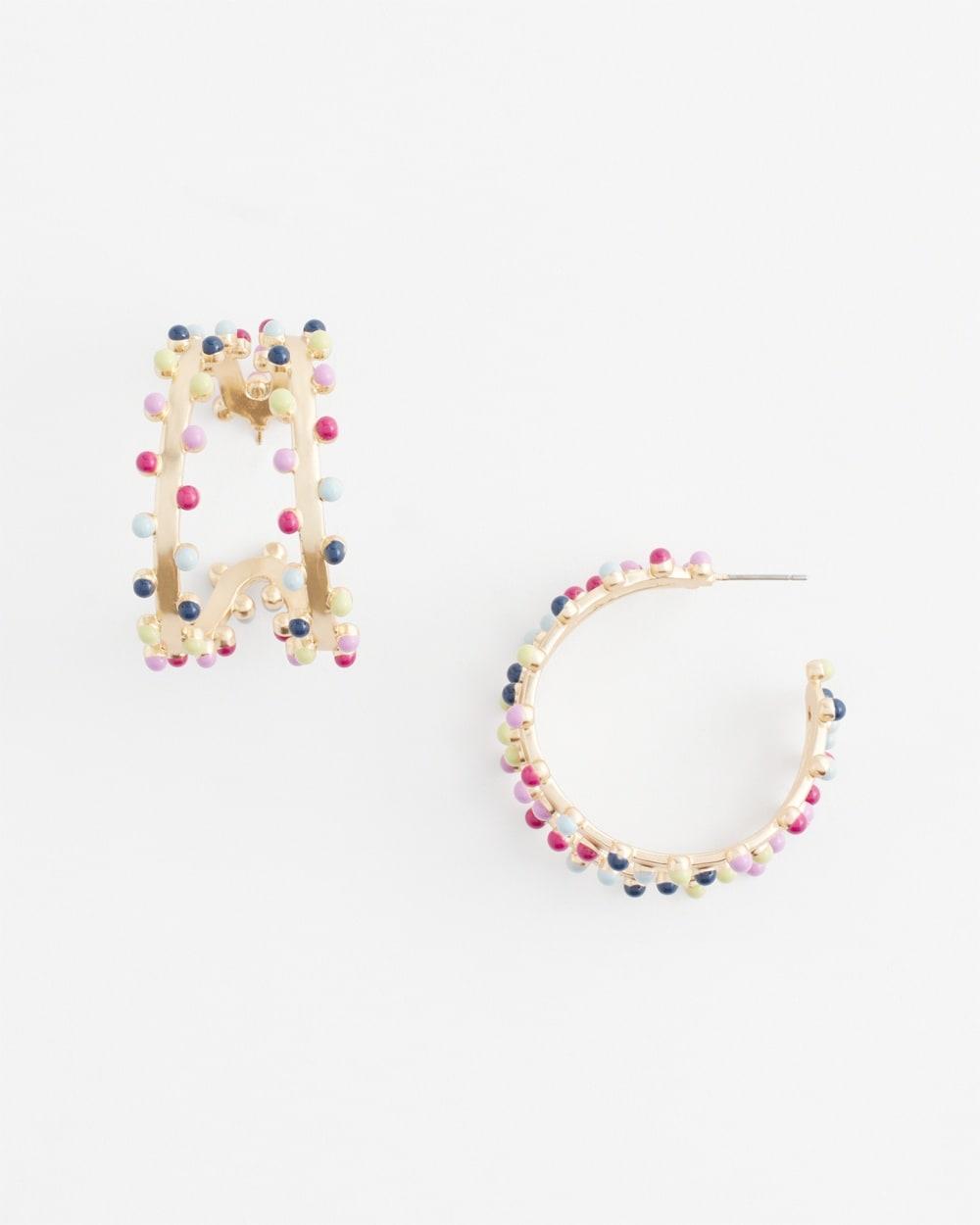 No Droop™ Pink Multi Hoop Earrings Product Image
