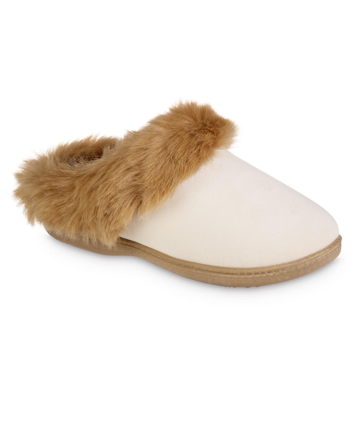 Isotoner Womens Valerie Velour Hoodback Slippers - Black Product Image
