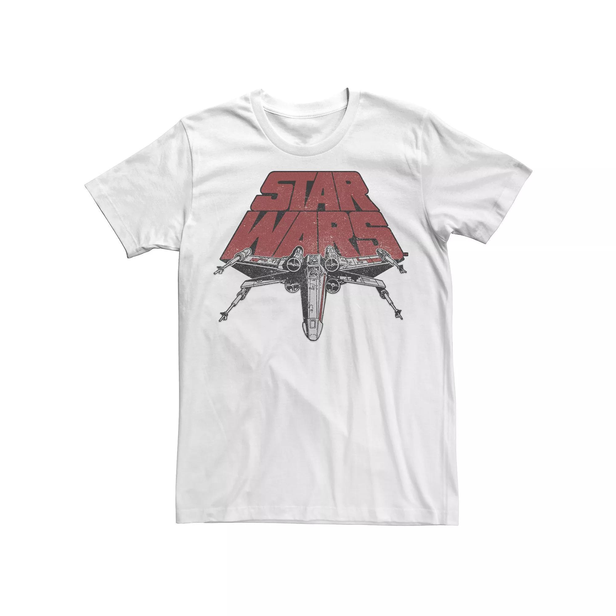 Men's Star Wars Retro X-Wing Classic Slant Logo Tee, Size: Medium, White Product Image