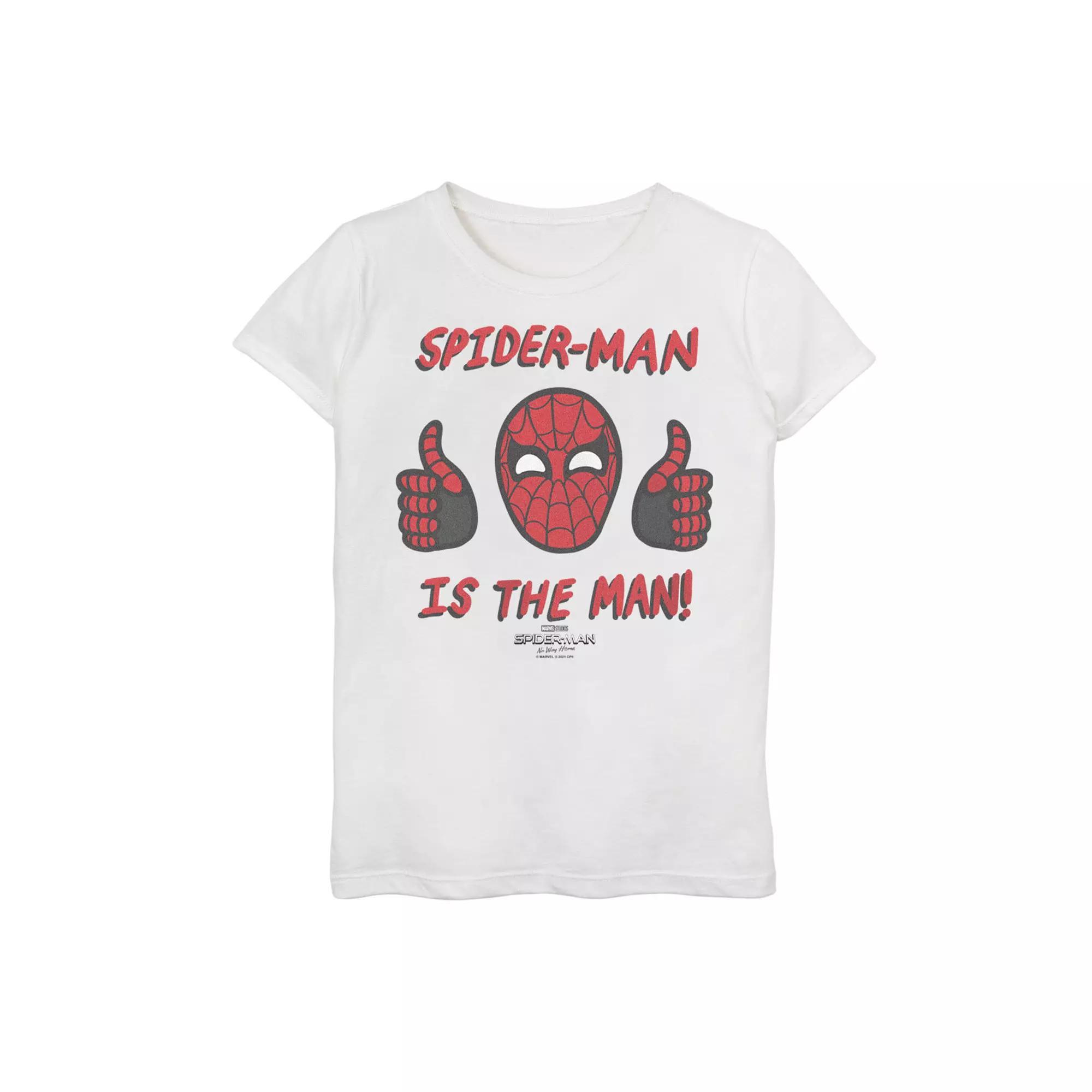 Girls 7-16 Marvel Spider-Man No Way Home Spider-Man Thumbs Up Graphic Tee, Girl's, Size: Medium, White Product Image
