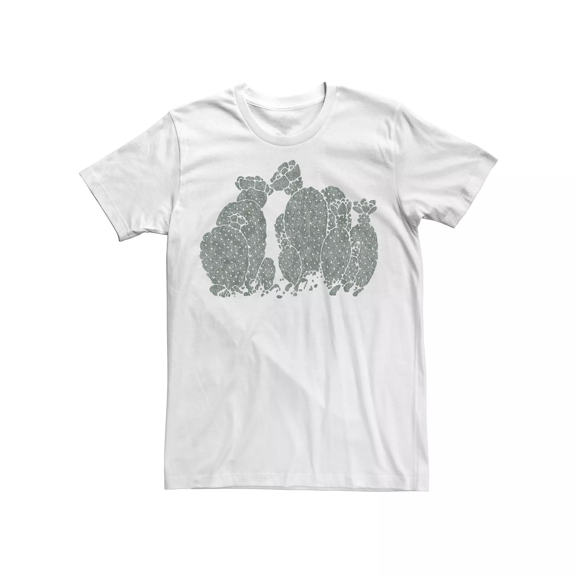 Men's Trendy Cactus Patch Tee, Size: XS, White Product Image