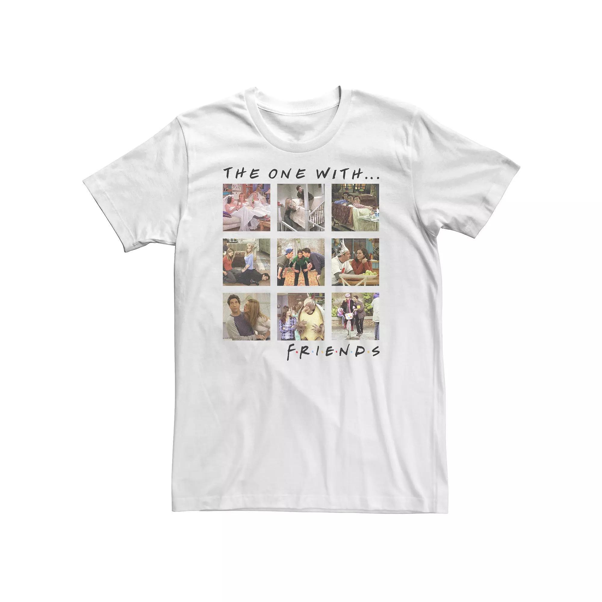 Big & Tall Friends Group Shot The One With Character Panels Tee, Men's, Size: XXL Tall, White Product Image