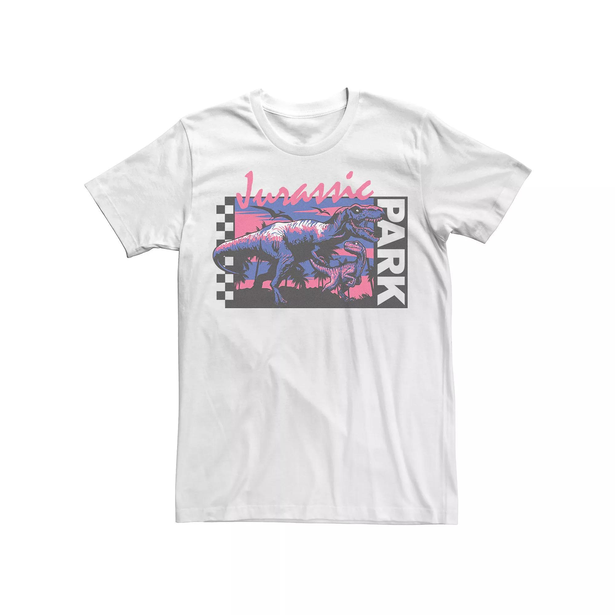 Men's Jurassic Park Retro Poster Tee, Size: 3XL, White Product Image