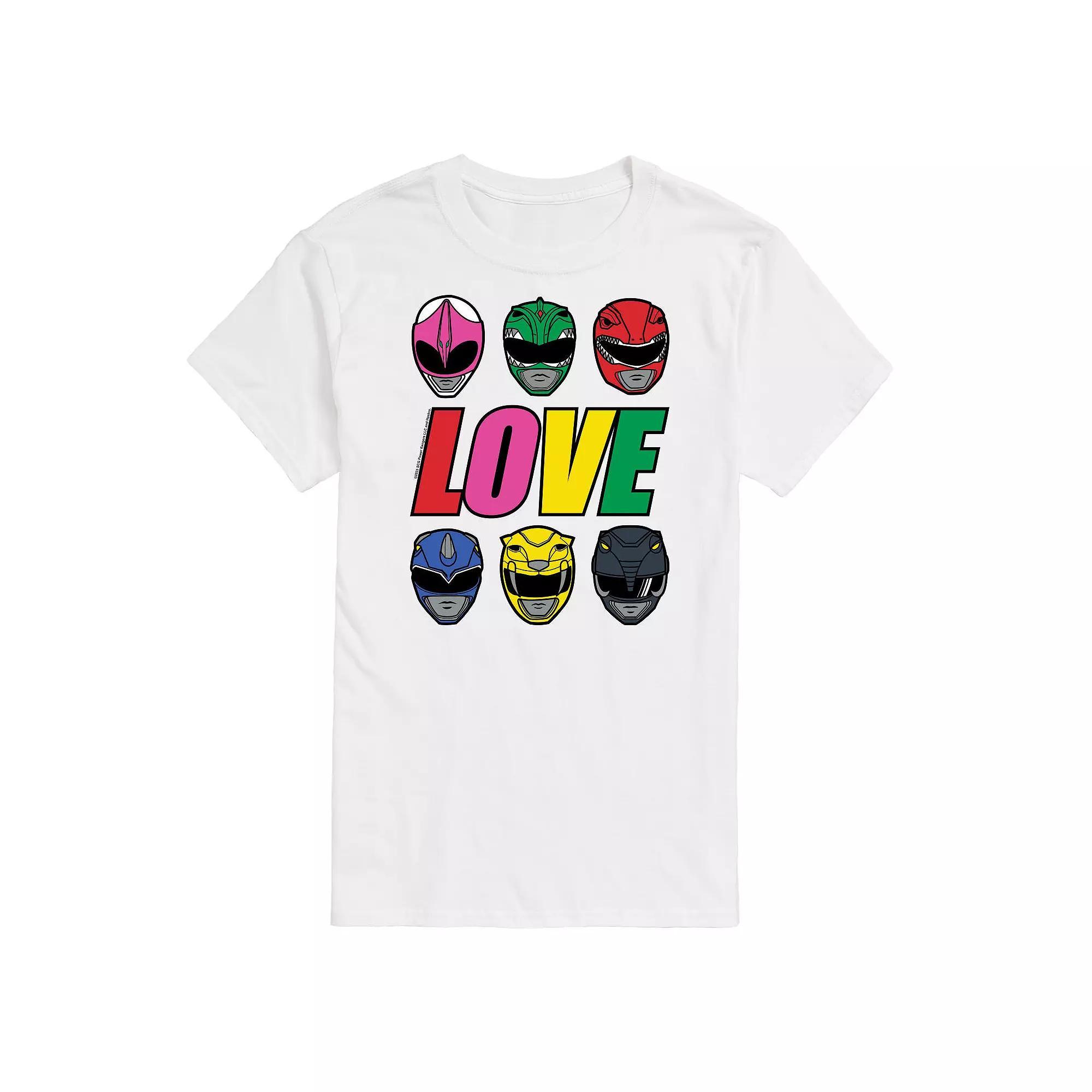 Big & Tall Power Rangers Love Rainbow Graphic Tee, Mens Product Image