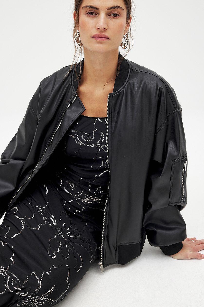 Pattern Sequin Maxi Dress Black Product Image