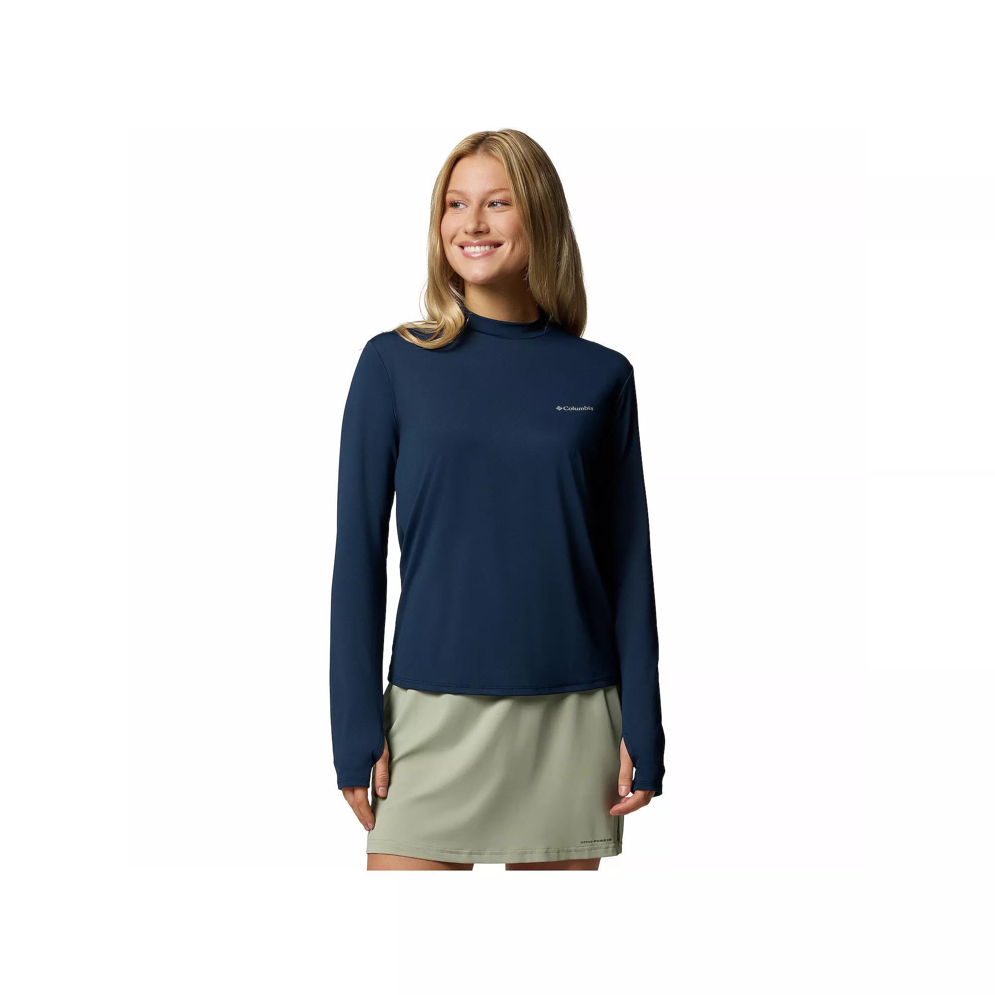 Women's Columbia Chill River UPF 50 Long Sleeve Mock Neck Shirt, Size: Small, Blue Product Image