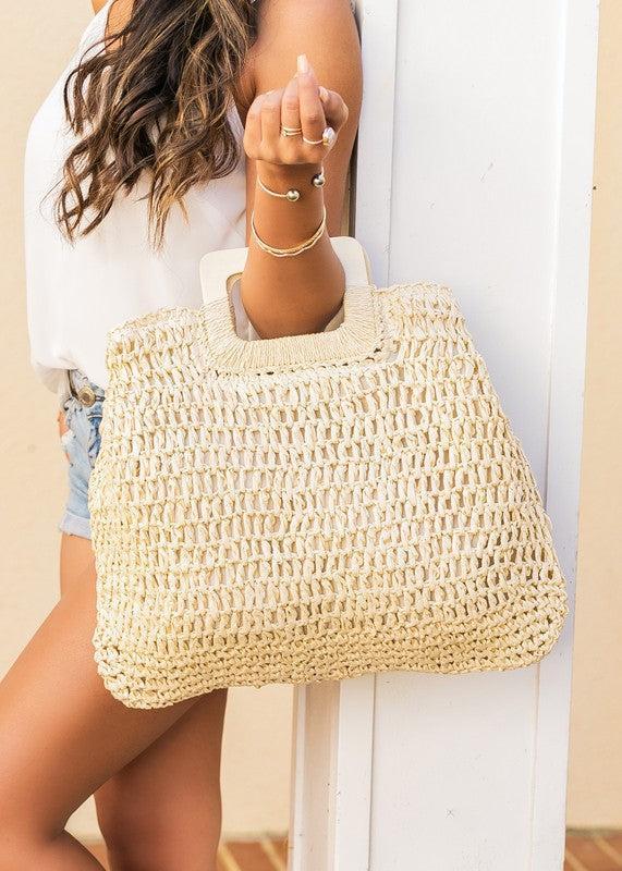Oversized Straw Tote Product Image