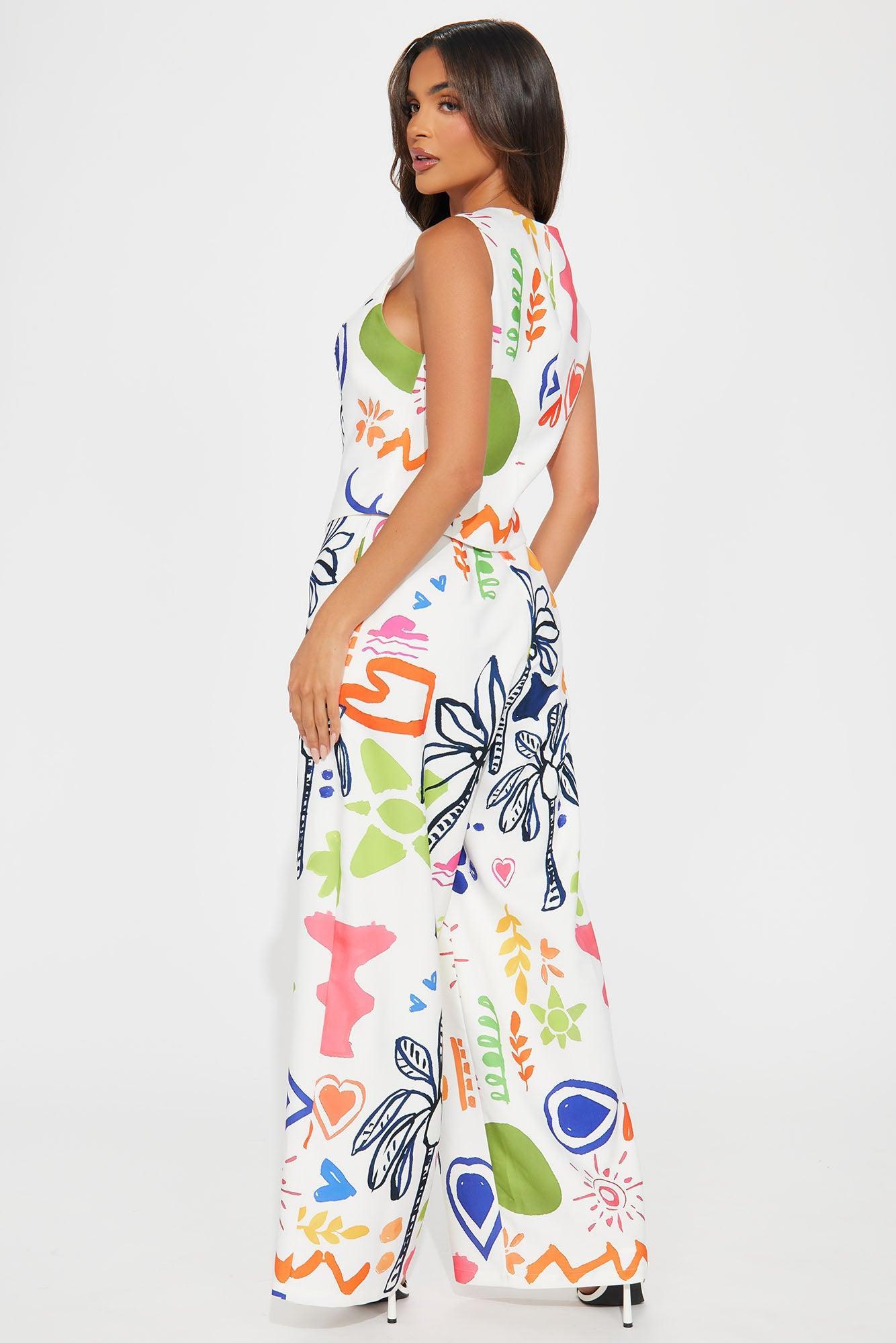 Seaside Living Pant Set - White/combo Product Image