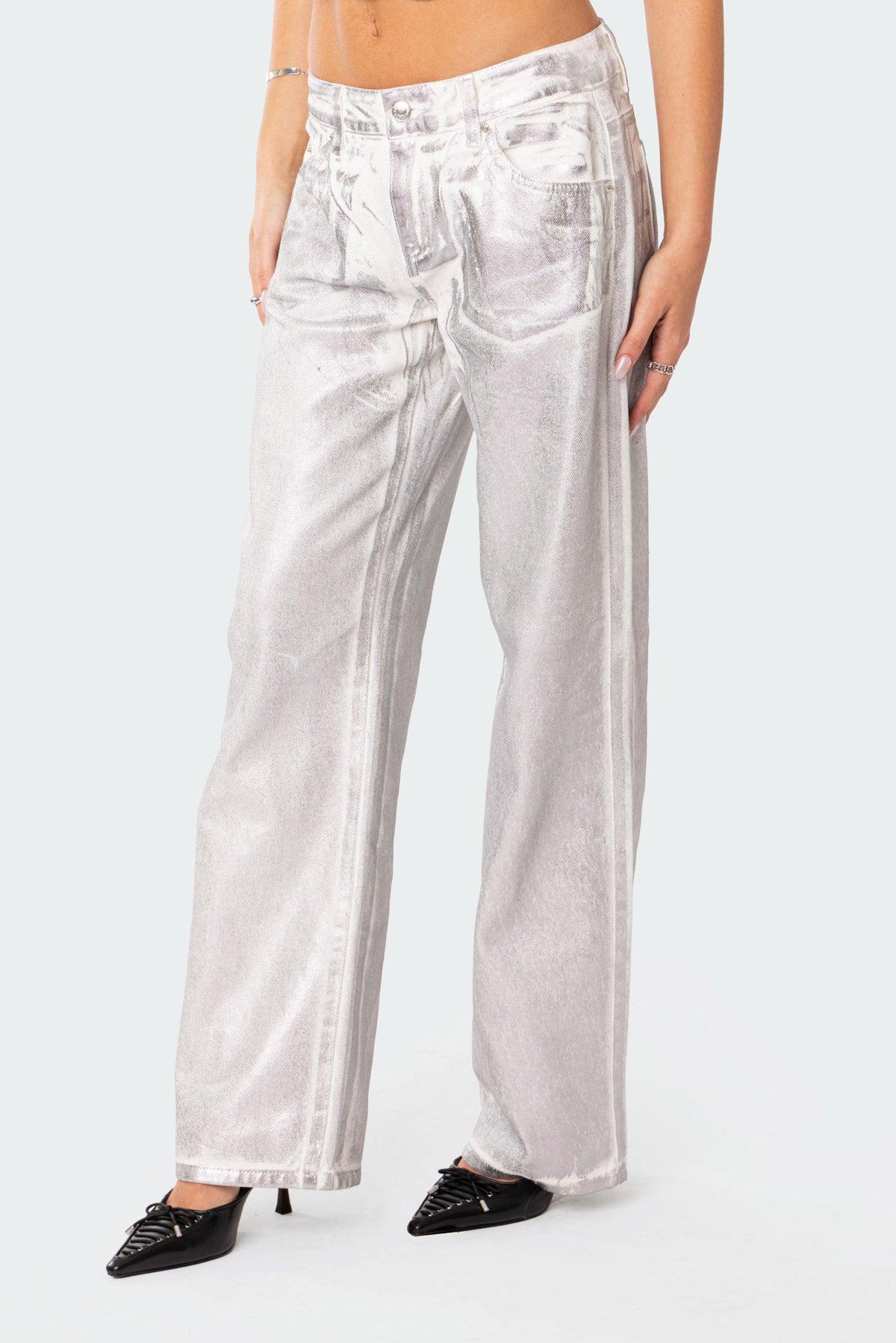 Jolene Metallic Low Rise Jeans Product Image