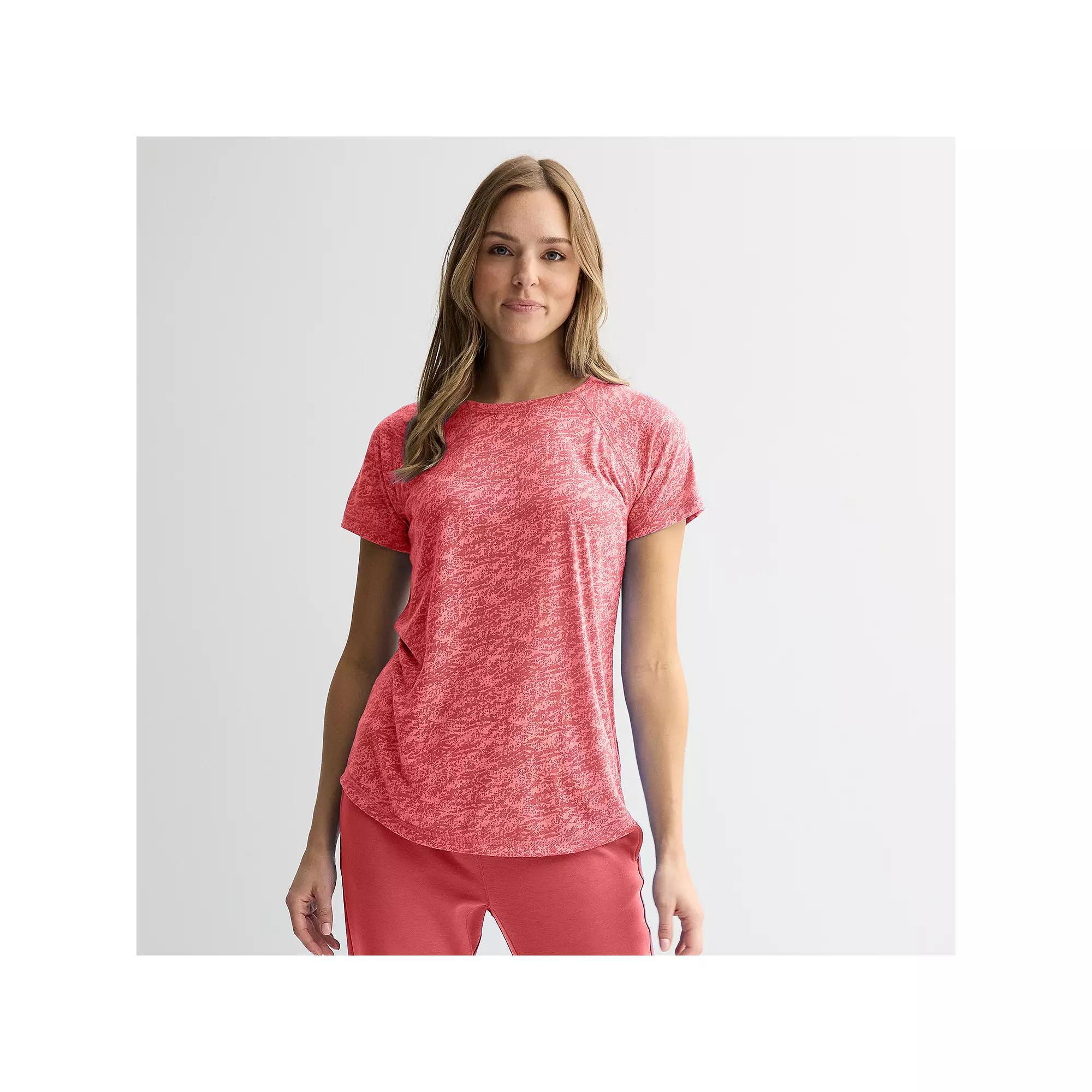 Women's Tek Gear® Core Raglan Tee, Size: XXL, Pink Burnout Product Image