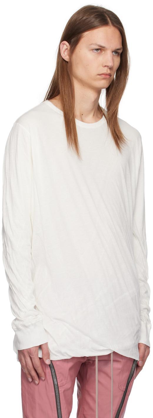RICK OWENS Off-white Porterville Double Long Sleeve T-shirt In 11 Milk Product Image