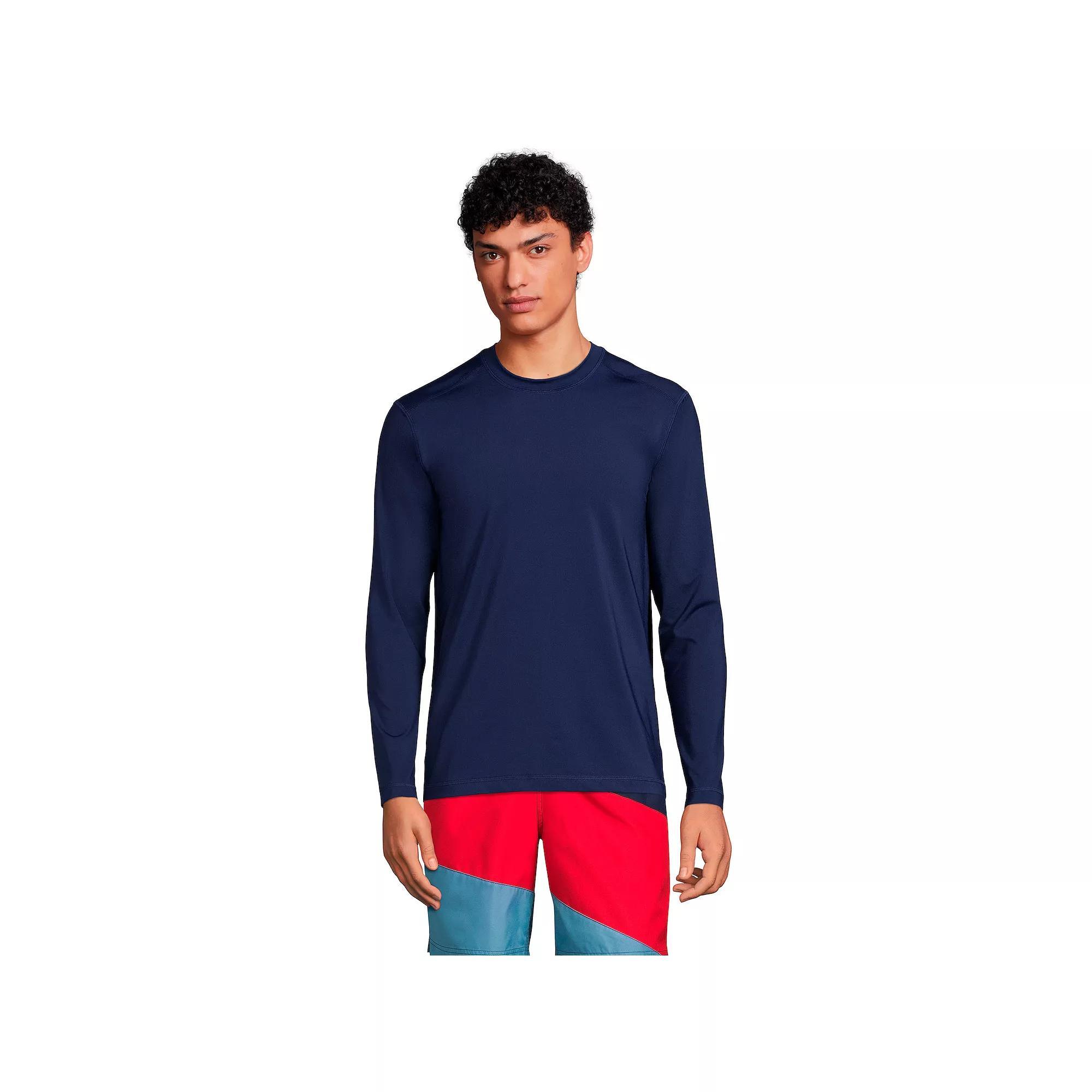 Big & Tall Lands' End SPF Long Sleeve Tee, Men's, Size: Medium Tall, Deep  Blue Product Image