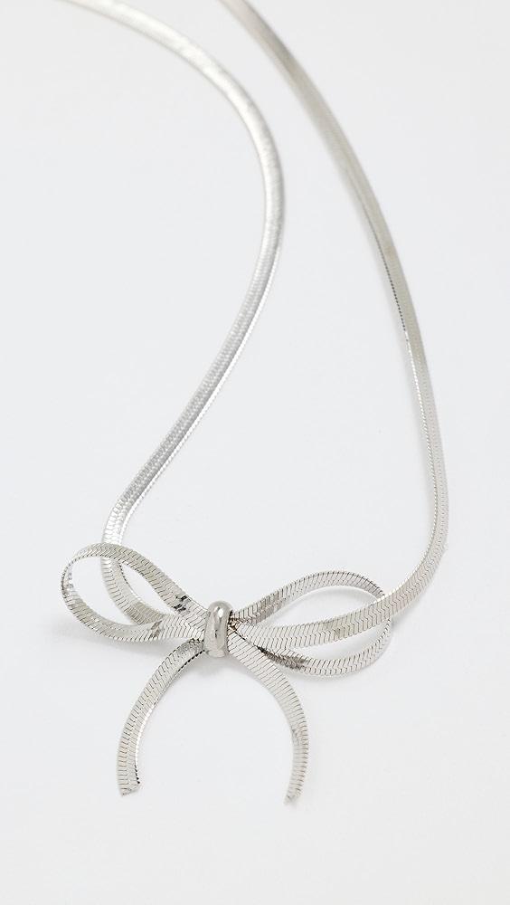 Maison Irem Silver Bow Necklace | Shopbop Product Image