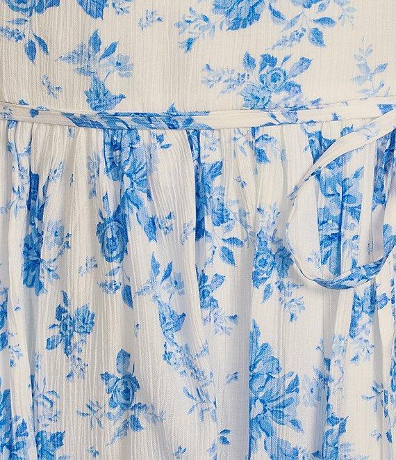 I.N. San Francisco Floral Print Square Neck Bubble Sleeve Smocked Back Dress Product Image