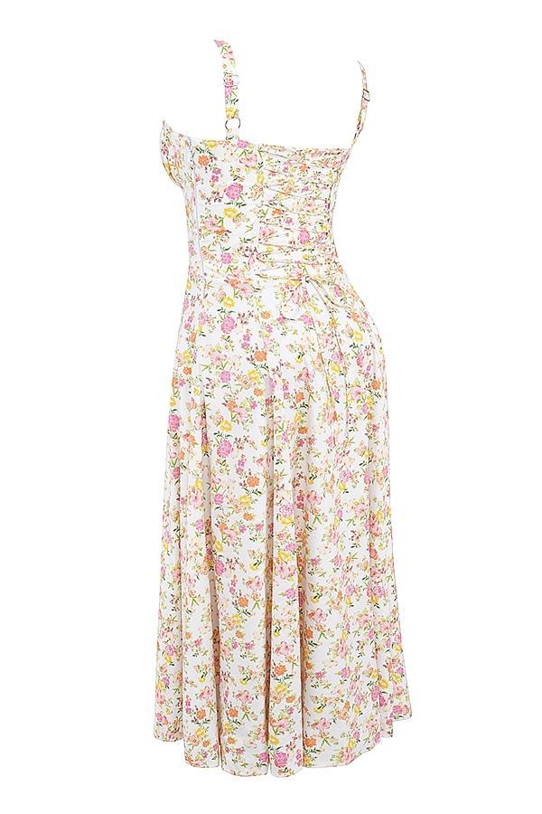 Carmen  ivory meadow print cotton bustier sundress Product Image