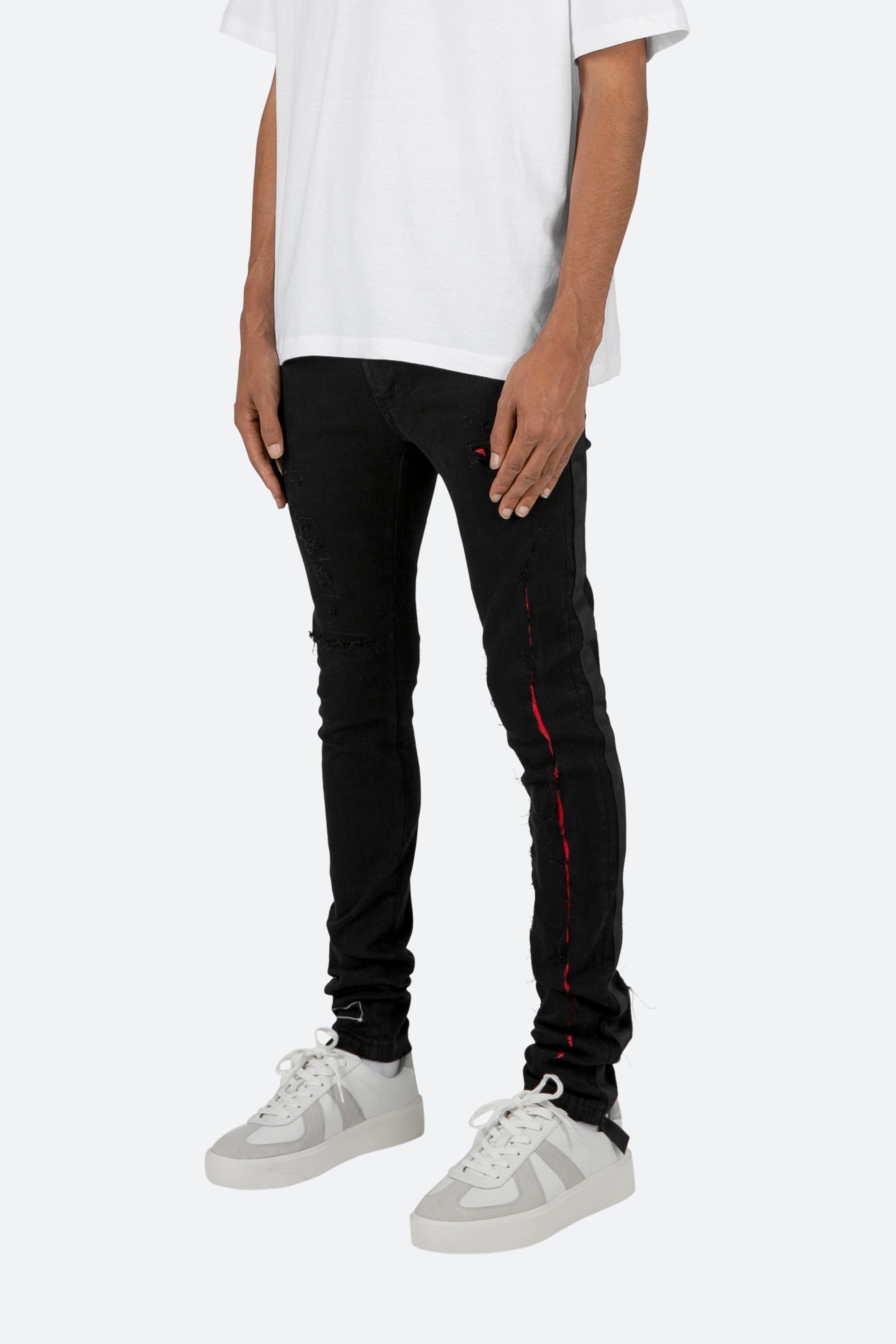X412 Lava Skinny Denim - Black/Red Product Image