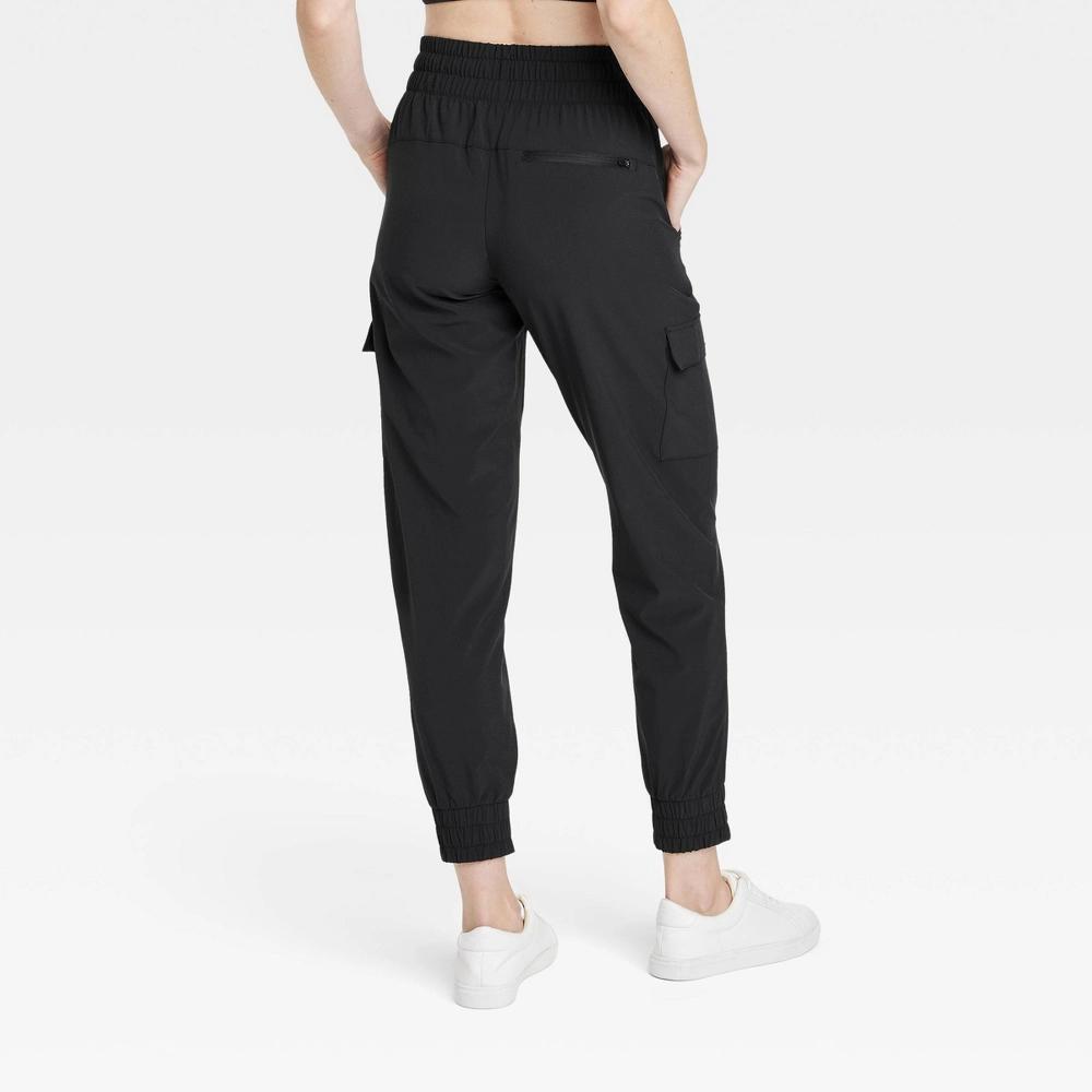 Womens Active Light Mid-Rise Cargo Joggers - All In Motion Black L Product Image