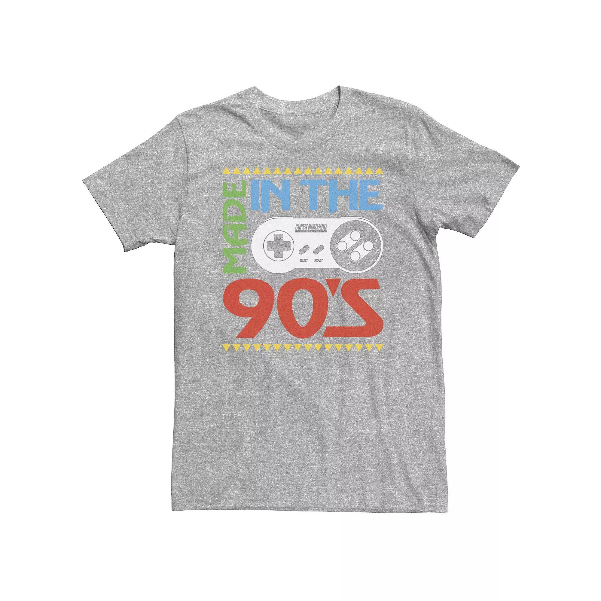 Big & Tall Nintendo NES Controller Made In The 90's Tee, Men's, Size: Large Tall, Athletic Grey Product Image