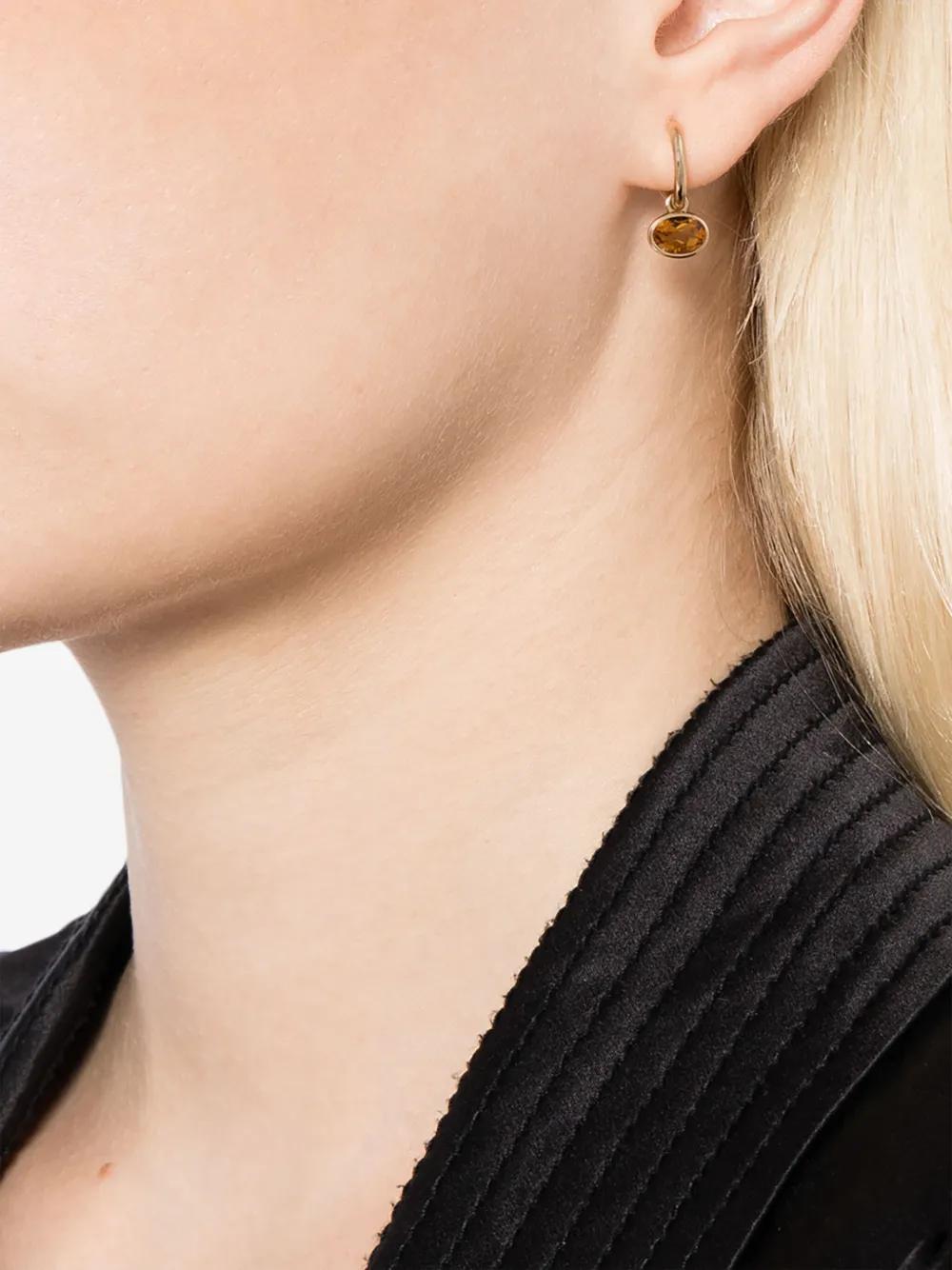 BY PARIAH The Orbit Citrine Gemstone-embellished Hoops In Gold Product Image