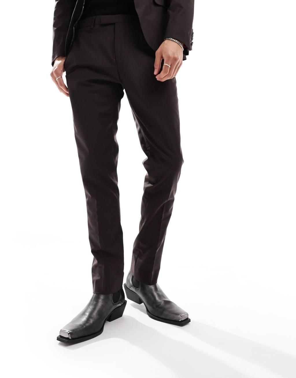 Twisted Tailor buscot suit pants in brown Product Image