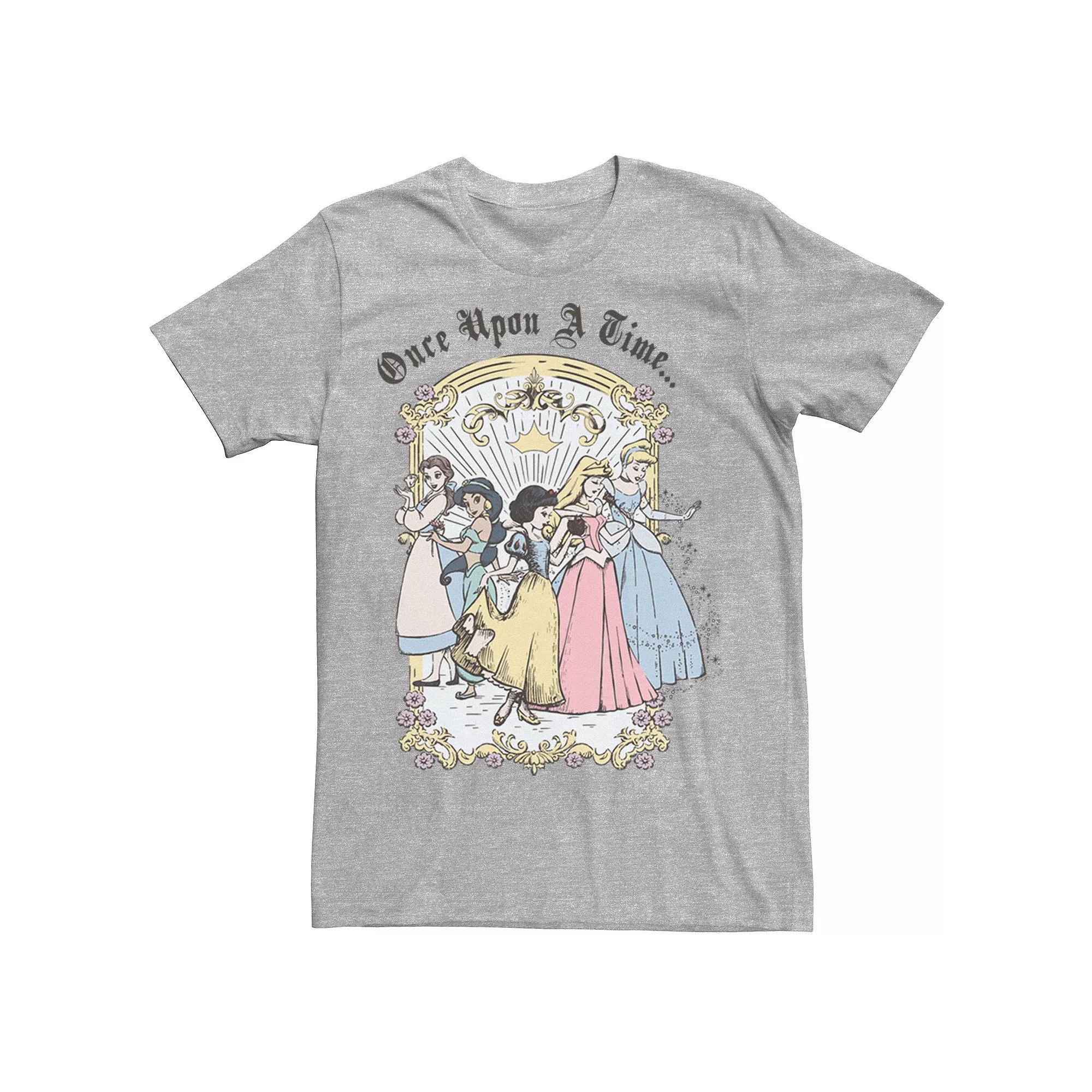 Men's Disney Princess Once Upon A Time Vintage Cartoon Tee, Size: XXL, Athletic Grey Product Image