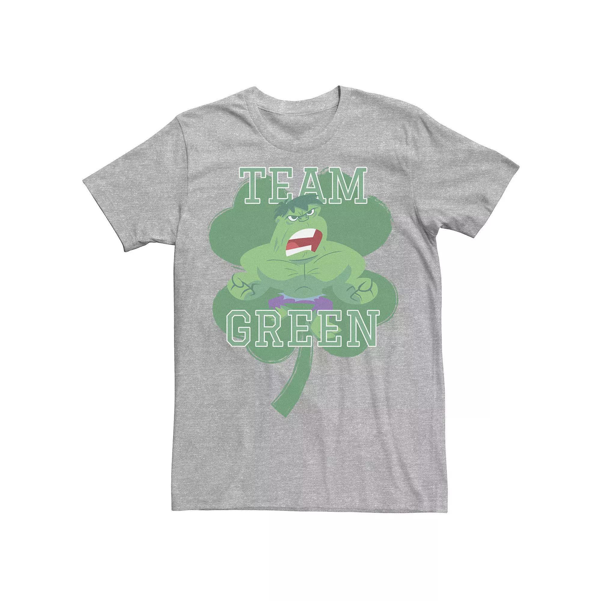 Men's Marvel Hulk Team Green St. Patrick's Day Poster Tee, Size: XL, Athletic Grey Product Image