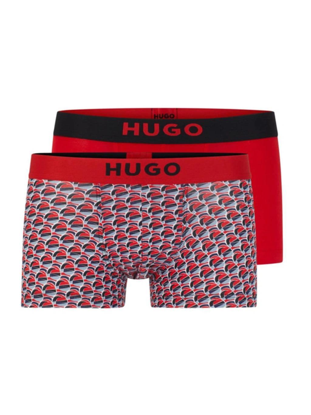 HUGO BOSS Two-pack Of Stretch-cotton Trunks With Logo Waistbands In Patterned Product Image