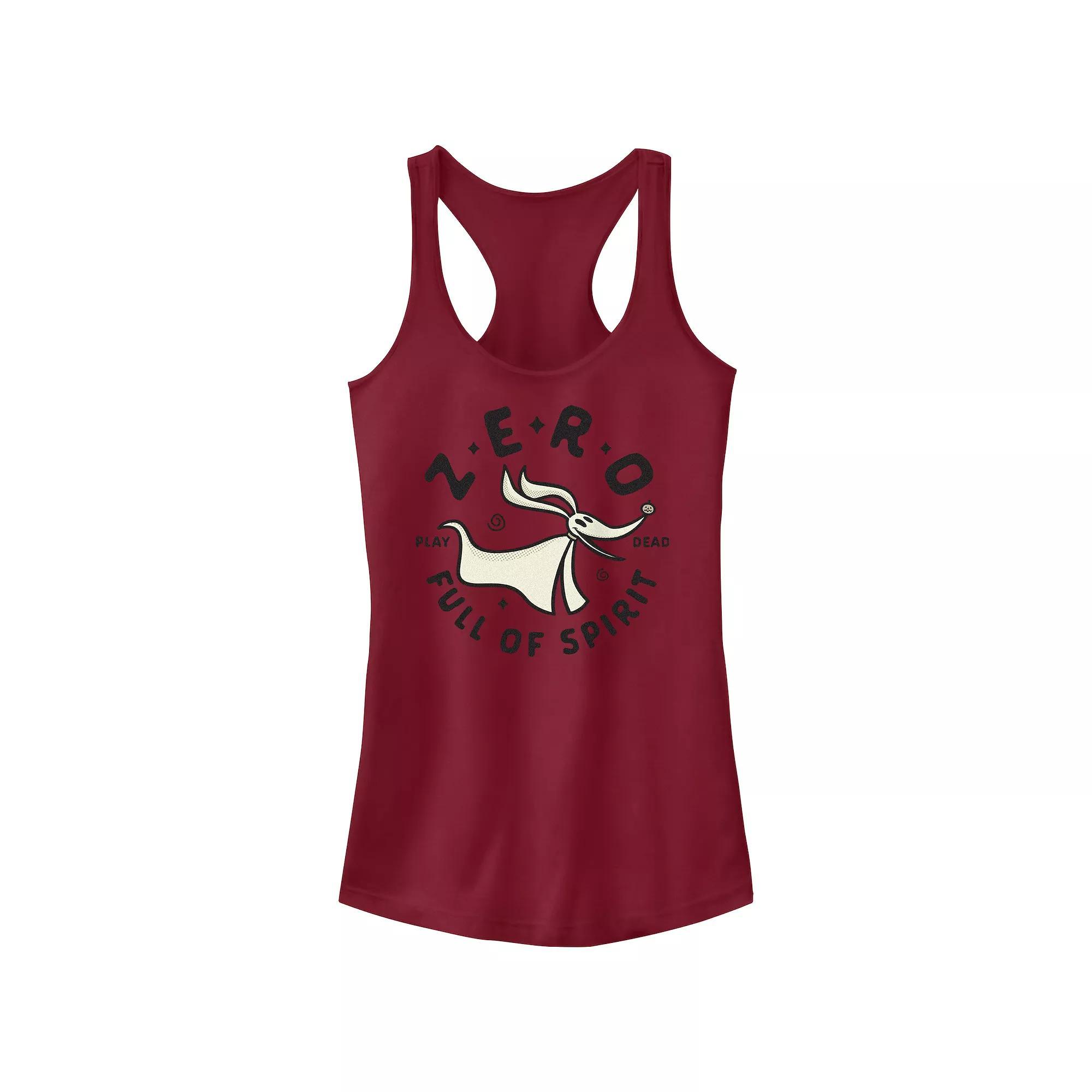 Disney's The Nightmare Before Christmas Zero Full Of Spirit Play Dead Juniors' Racerback Tank Top, Girl's, Size: XXL, Red Product Image