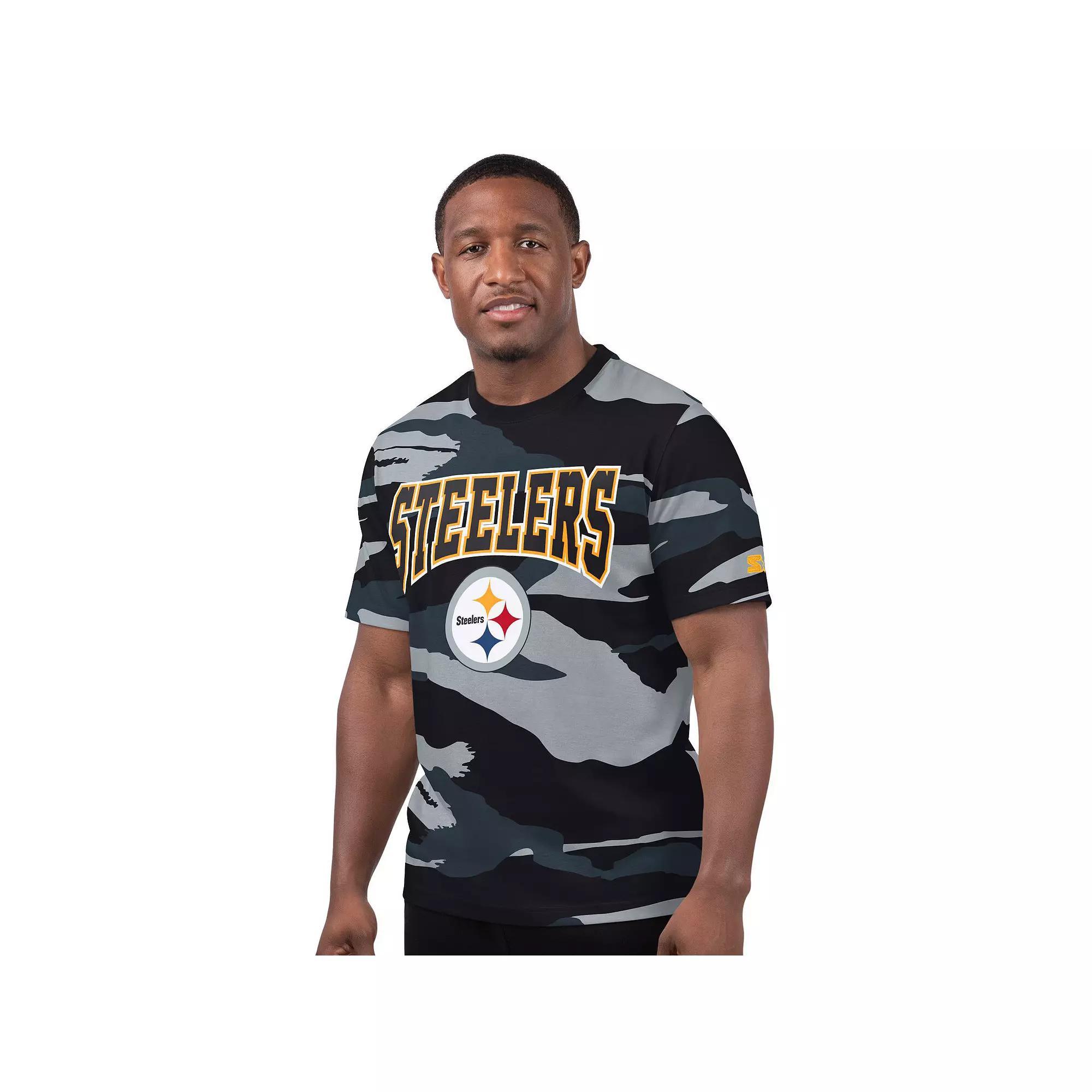 Men's Starter Gray Pittsburgh Steelers Thursday Night Gridiron T-Shirt, Size: XL, Green Product Image