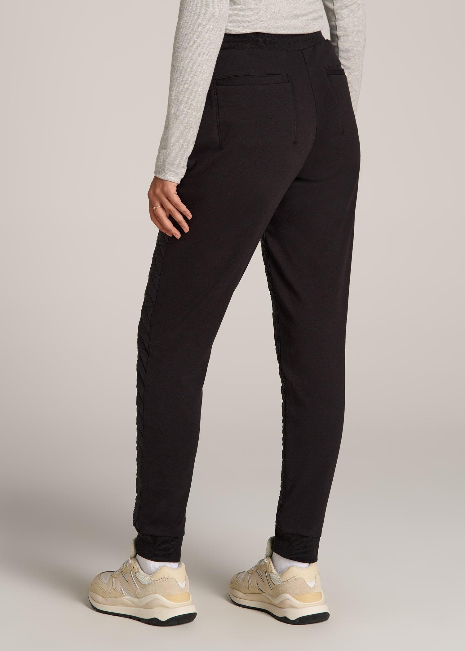 Quilted Joggers for Tall Women in Black Product Image