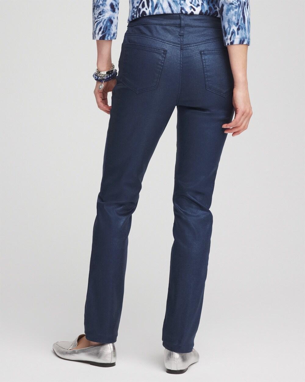 Girlfriend Coated Animal Print Jeans Product Image