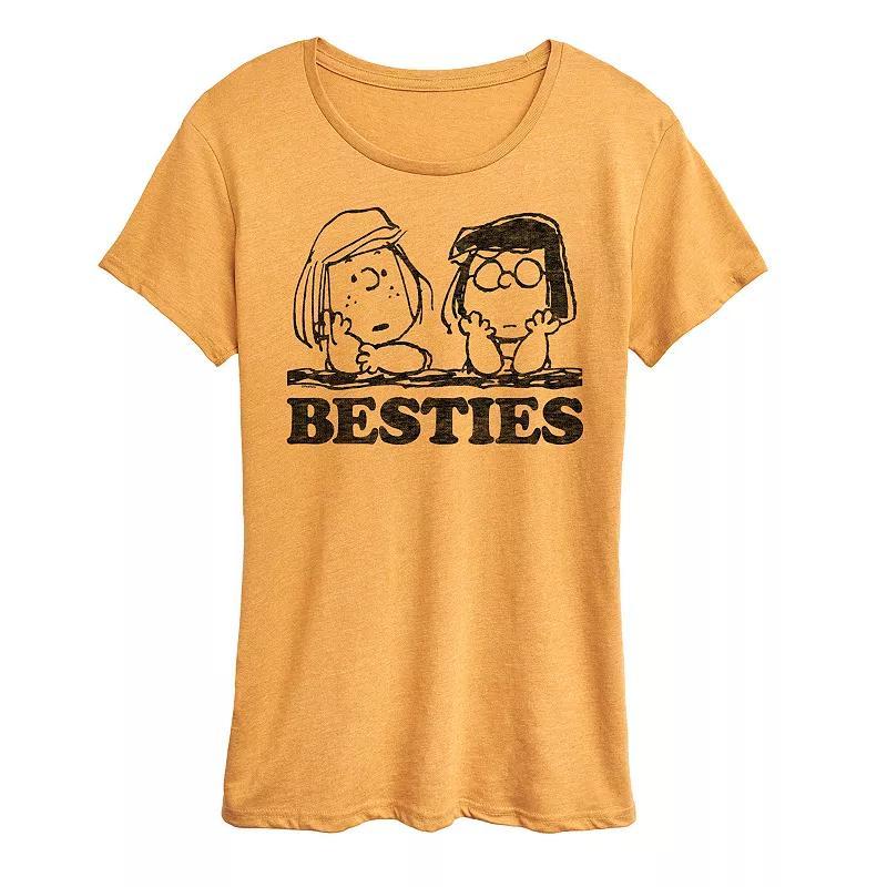 Womens Peanuts Patty & Marcie Besties Graphic Tee Grey Gray Product Image
