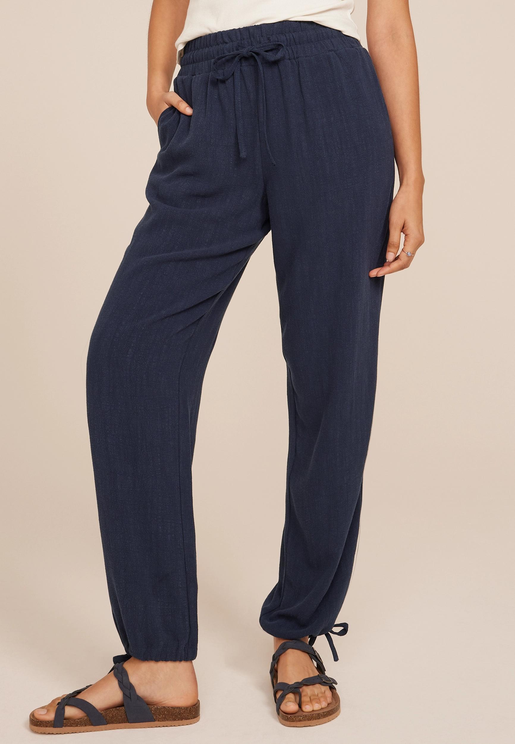 Linen Convertible Mid Rise Wide Leg Pant Product Image