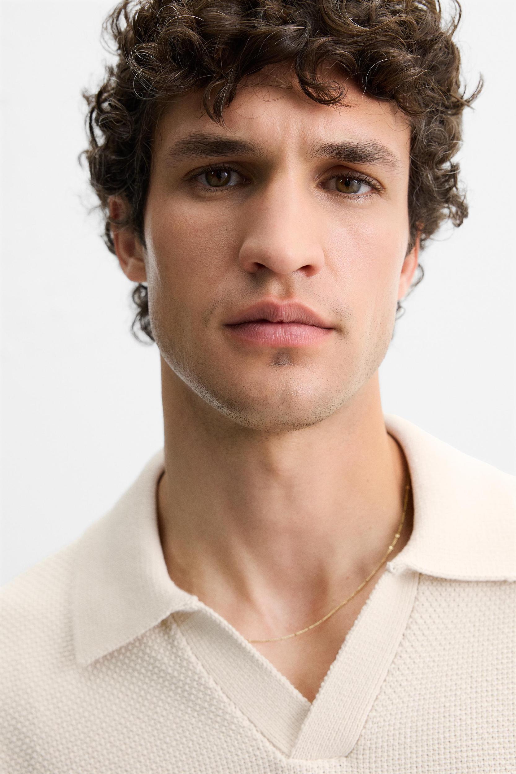 TEXTURED KNIT POLO Product Image