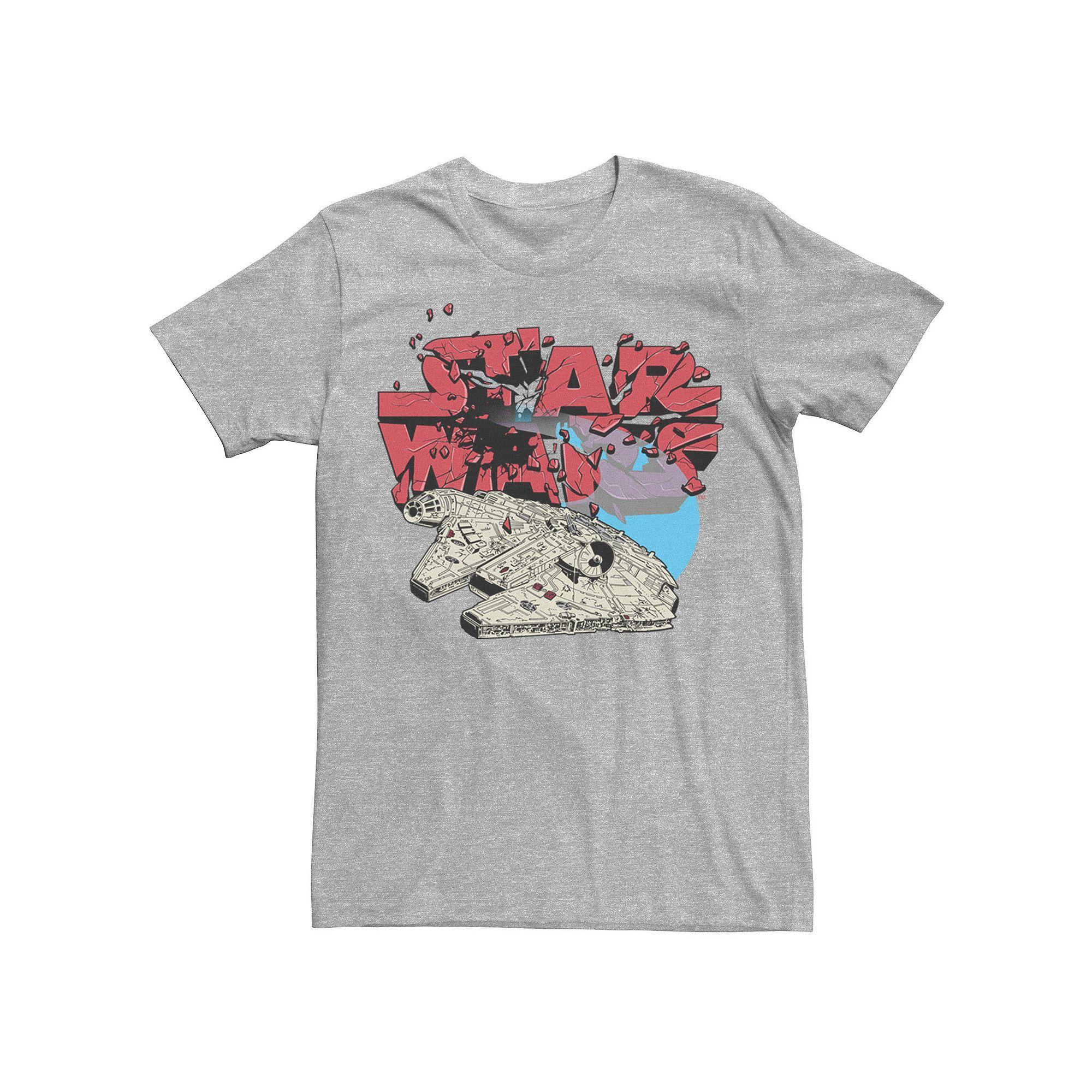 Men's Star Wars Millennium Falcon Crash Logo B1P Tee, Size: XL, Athletic Grey Product Image